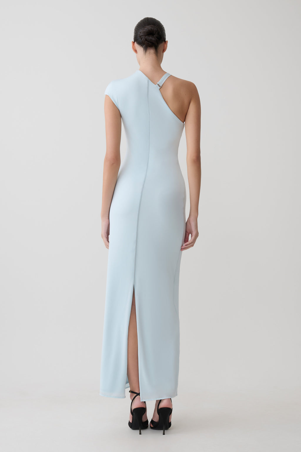 Oden Slinky Maxi Dress With Hardware - Sky Blue