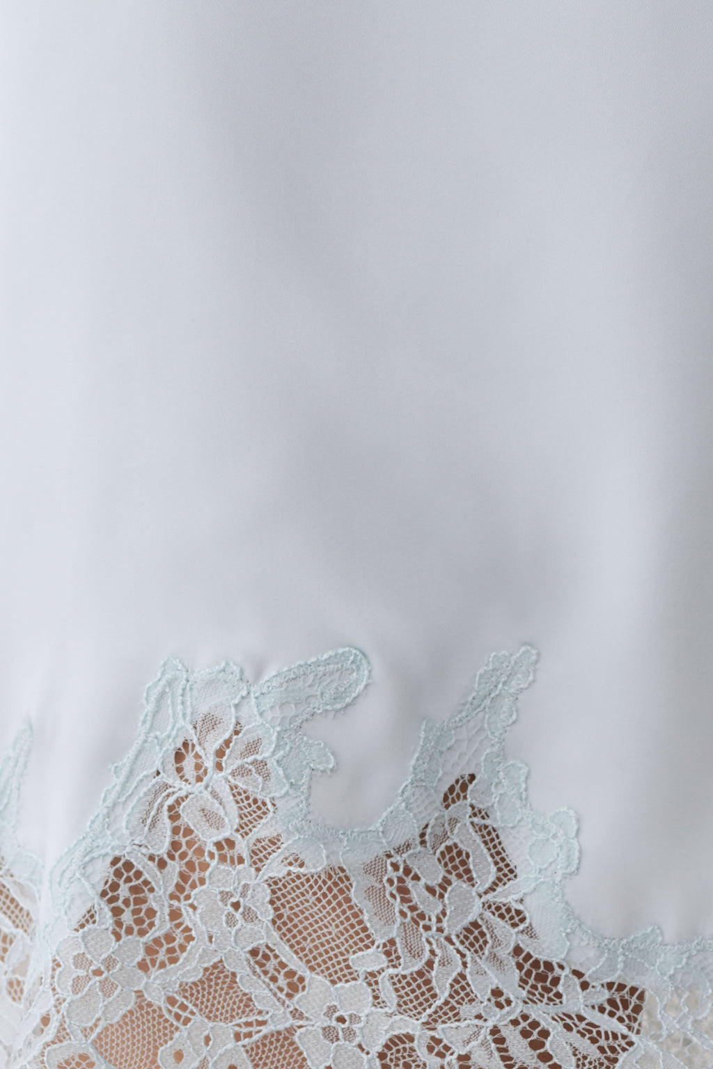 Nina Lace And Satin Mini Skirt - Ice Blue