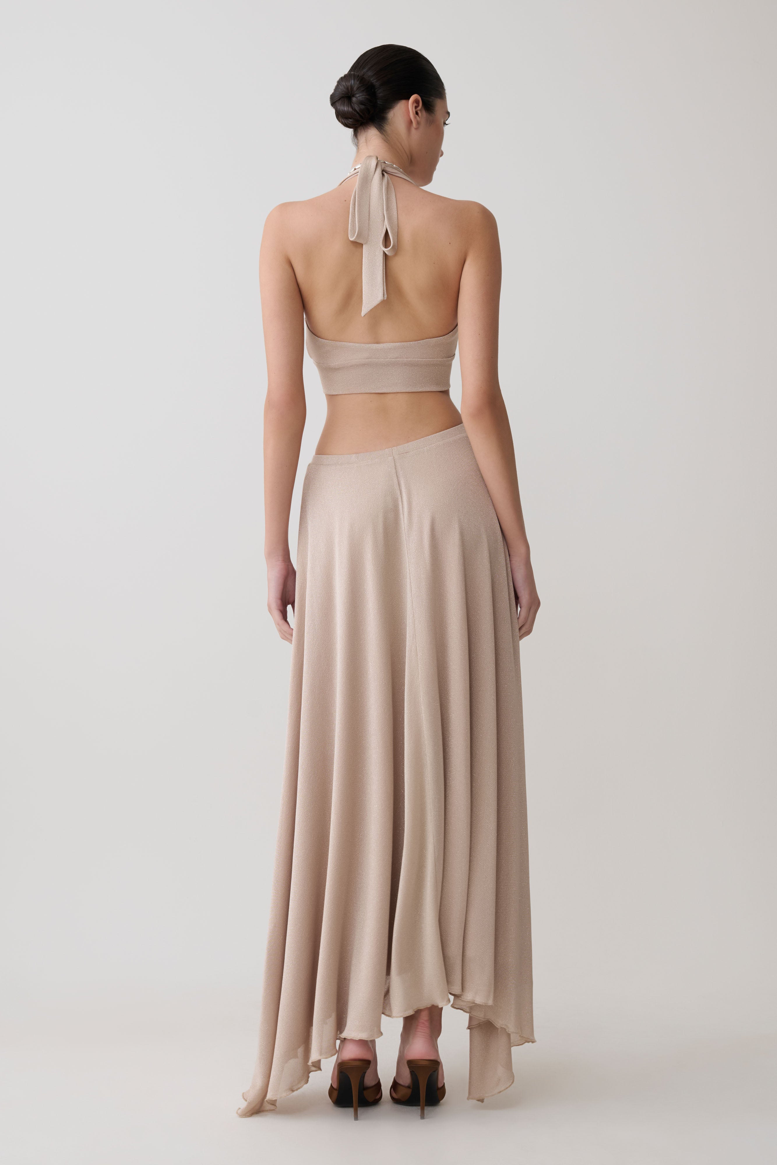 Nola Lurex Maxi Skirt - Gold