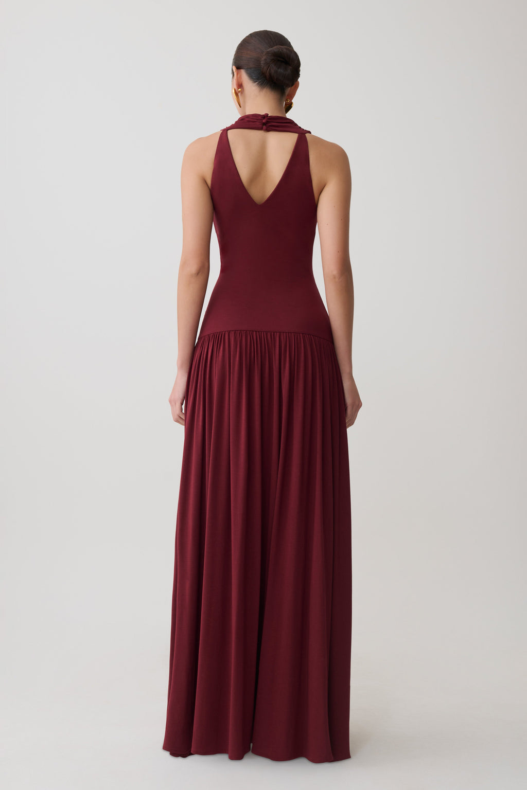 Zsela High Neck Modal Maxi Dress - Wine