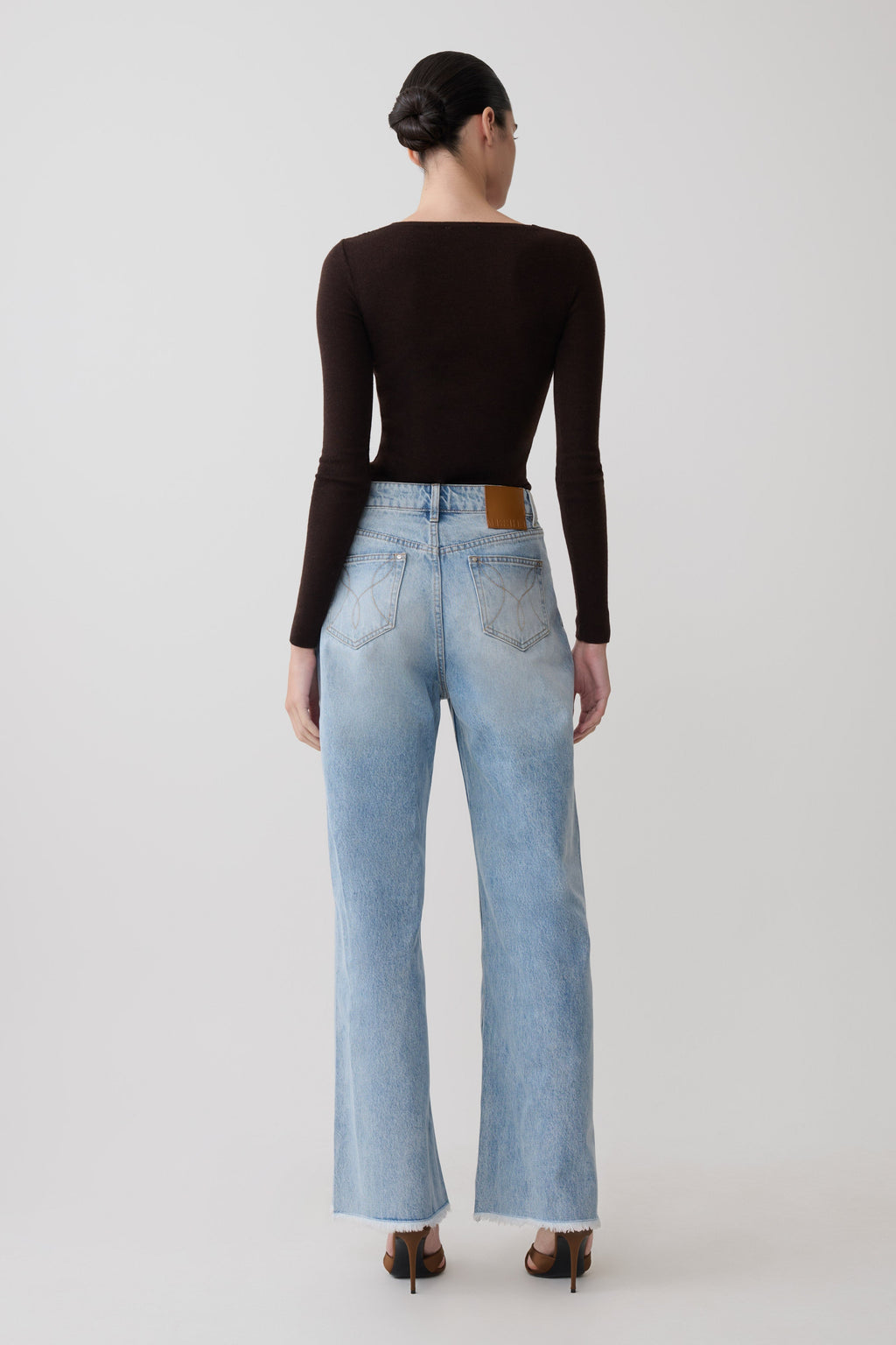 Culver Draped Twist Knit Top - Chocolate