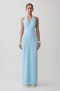 Valentina Chiffon Halter Maxi Dress - Pale Blue
