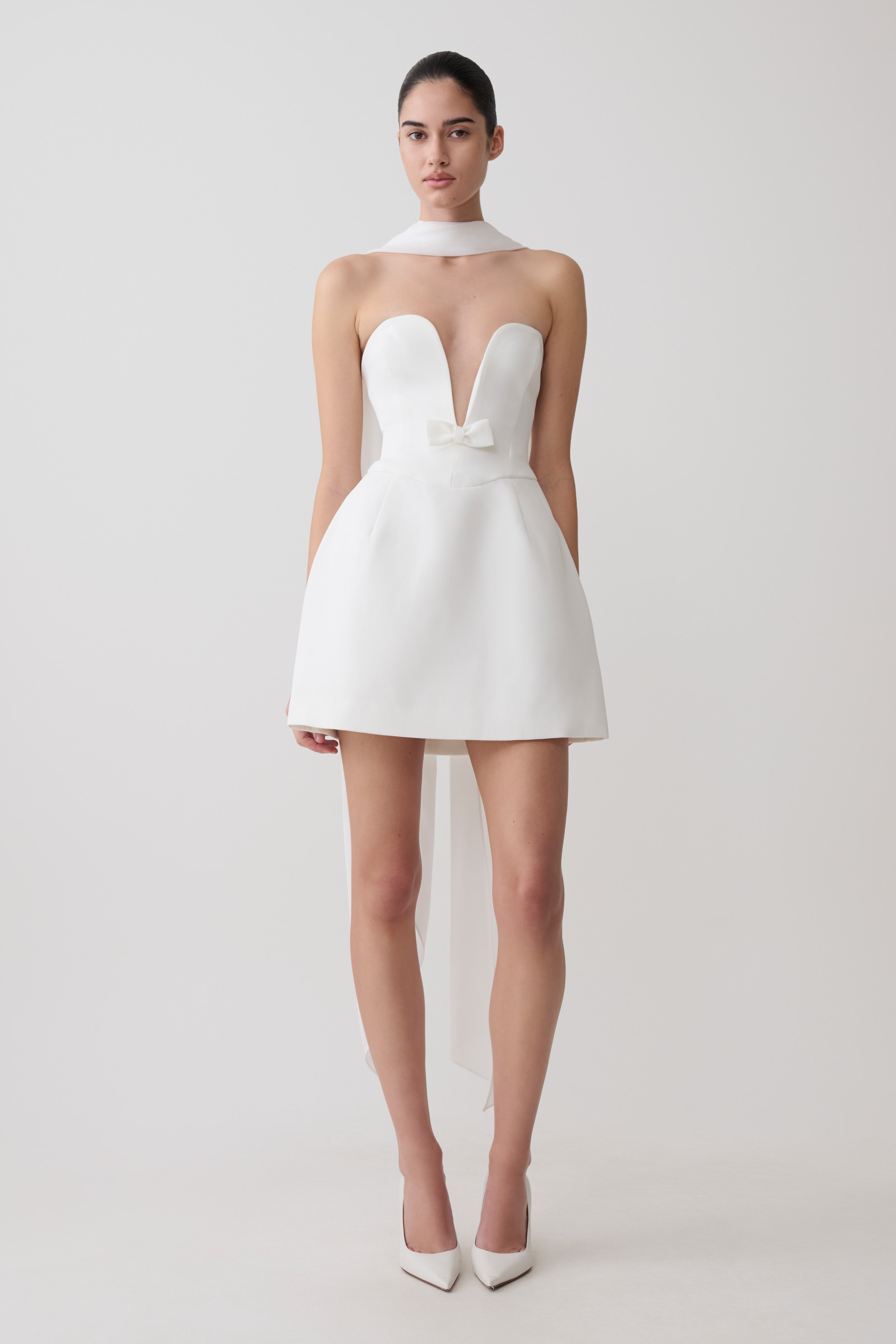 Orellia Strapless Suiting Mini Dress - Ivory