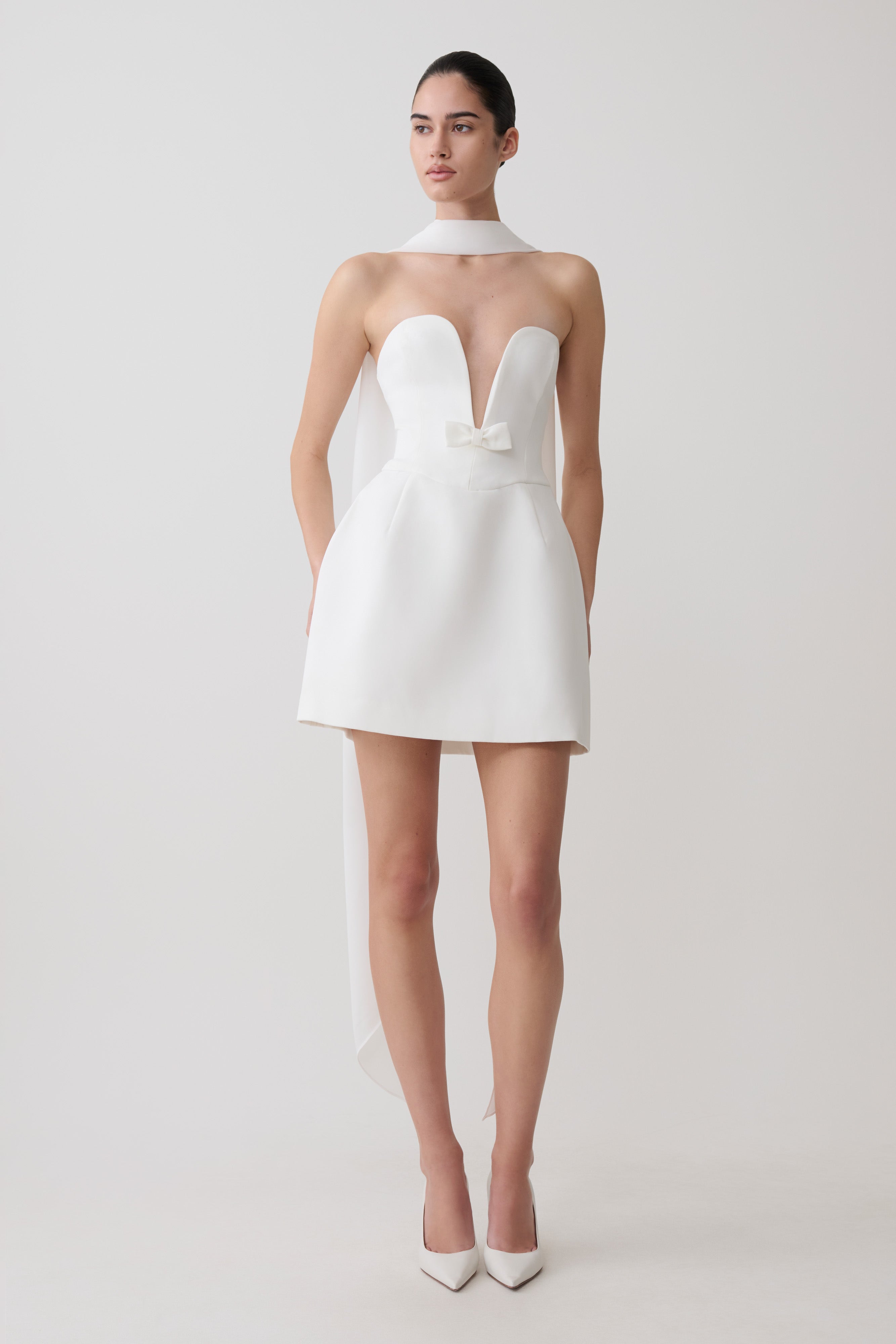 Orellia Strapless Suiting Mini Dress - Ivory