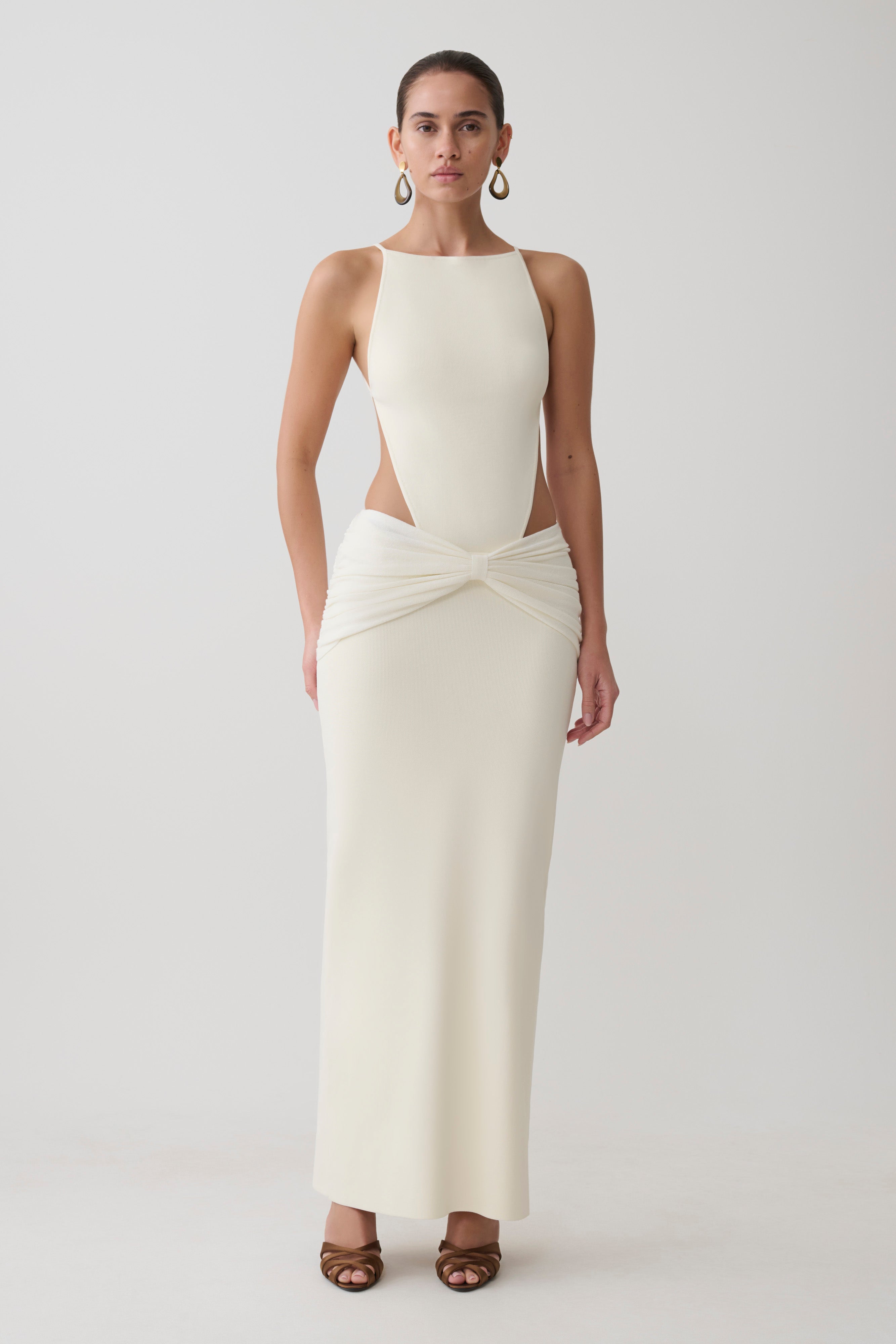 Nathaelie Sleeveless Maxi Dress - White