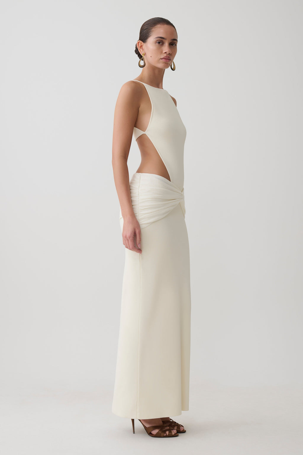 Nathaelie Sleeveless Maxi Dress - White