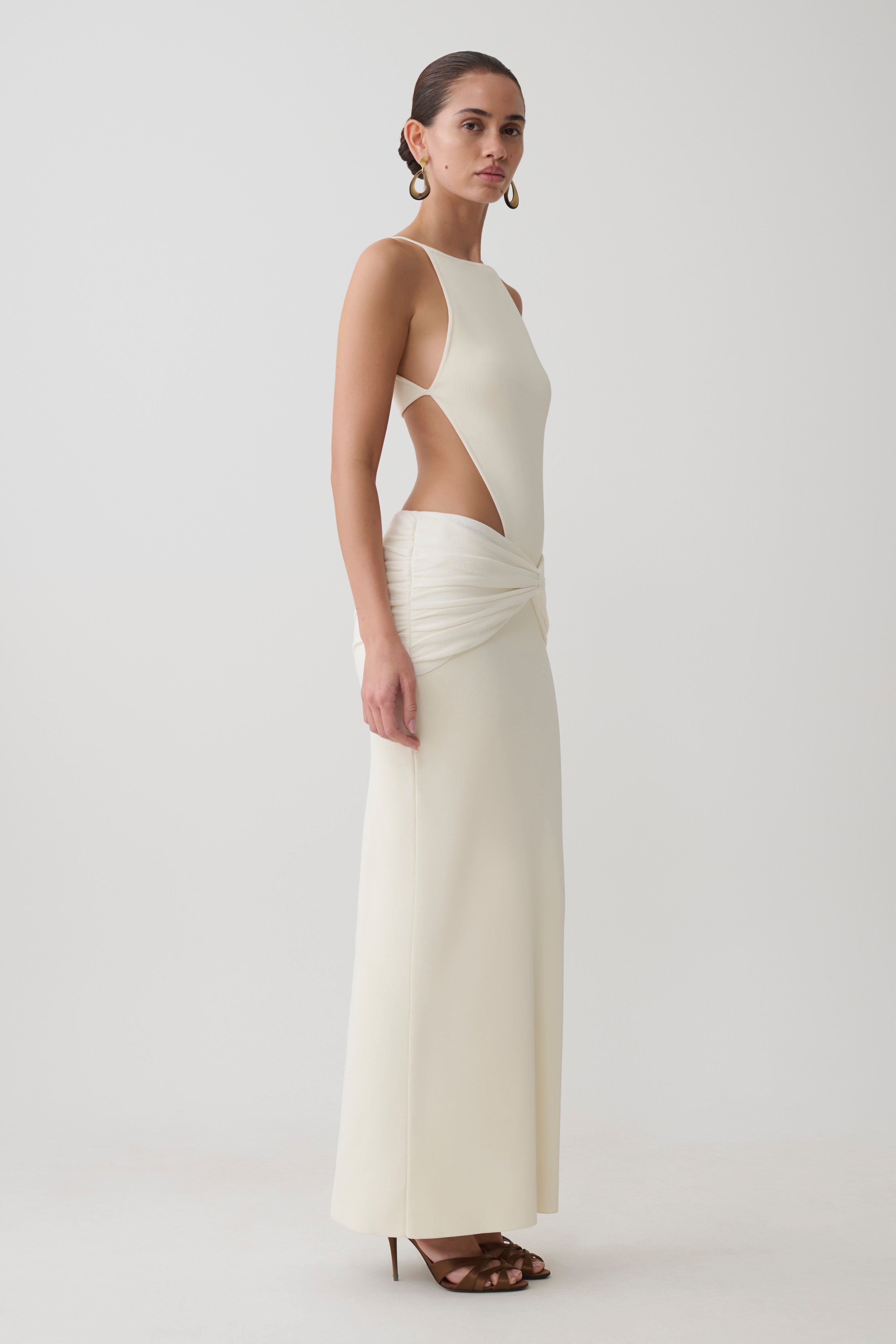 Nathaelie Sleeveless Maxi Dress - White