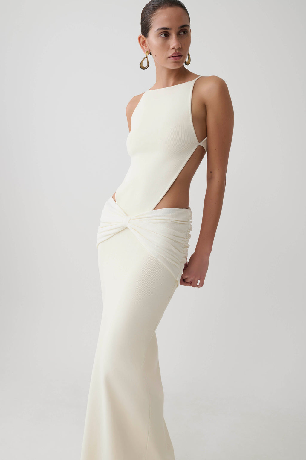 Nathaelie Sleeveless Maxi Dress - White