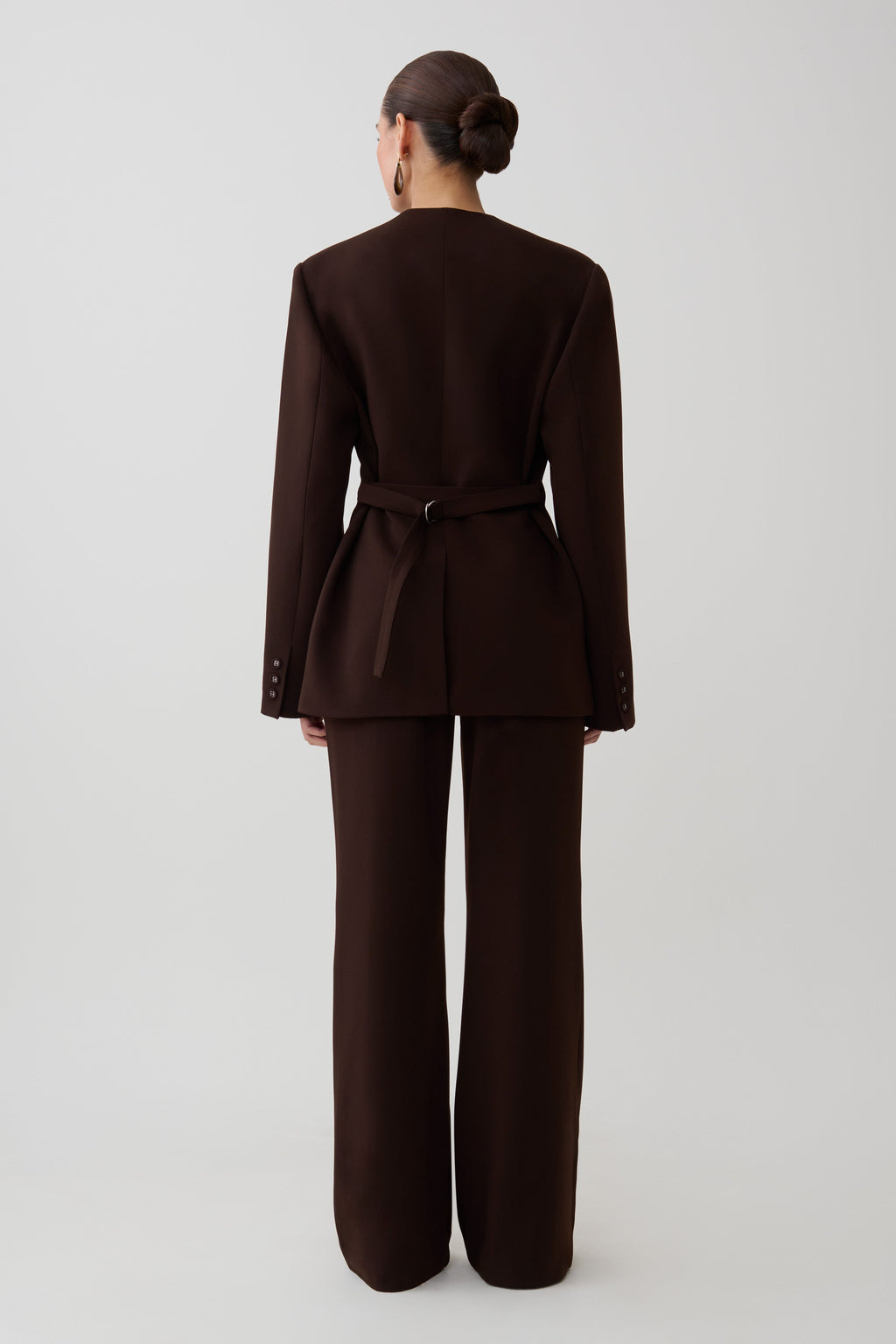 Darcie Fit And Flare Suiting Pants - Dark Chocolate