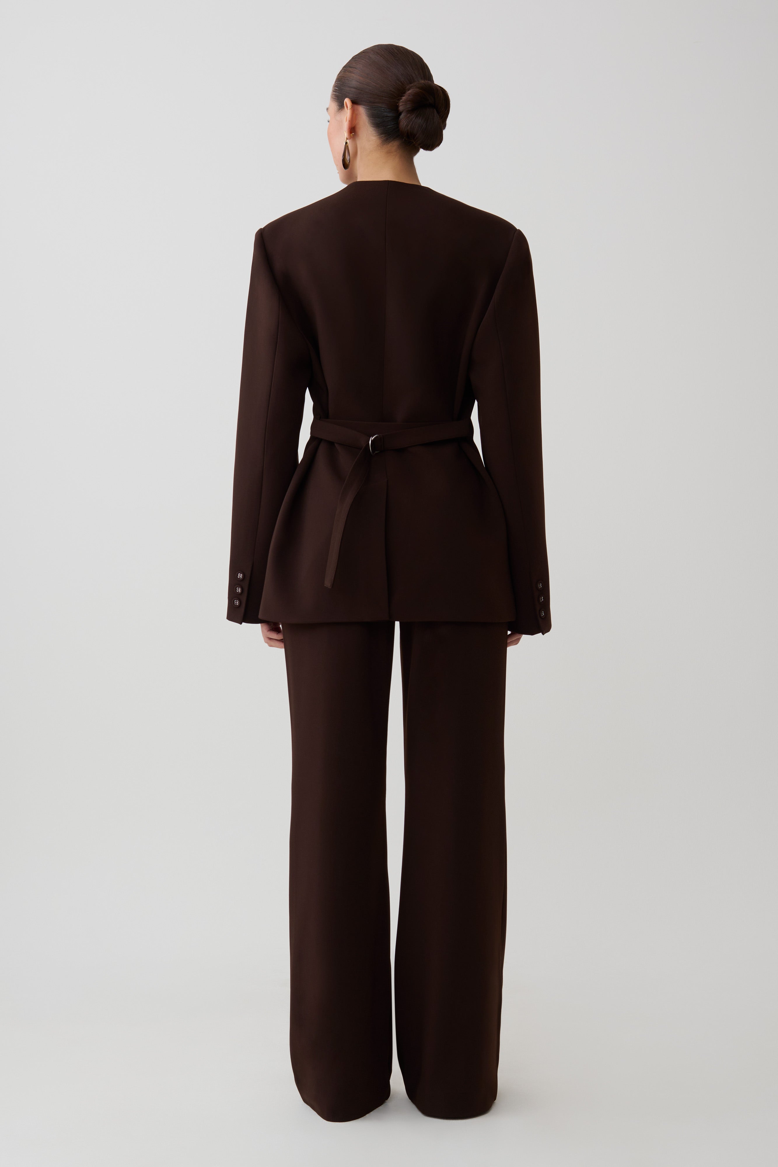 Darcie Fit And Flare Suiting Pants - Dark Chocolate