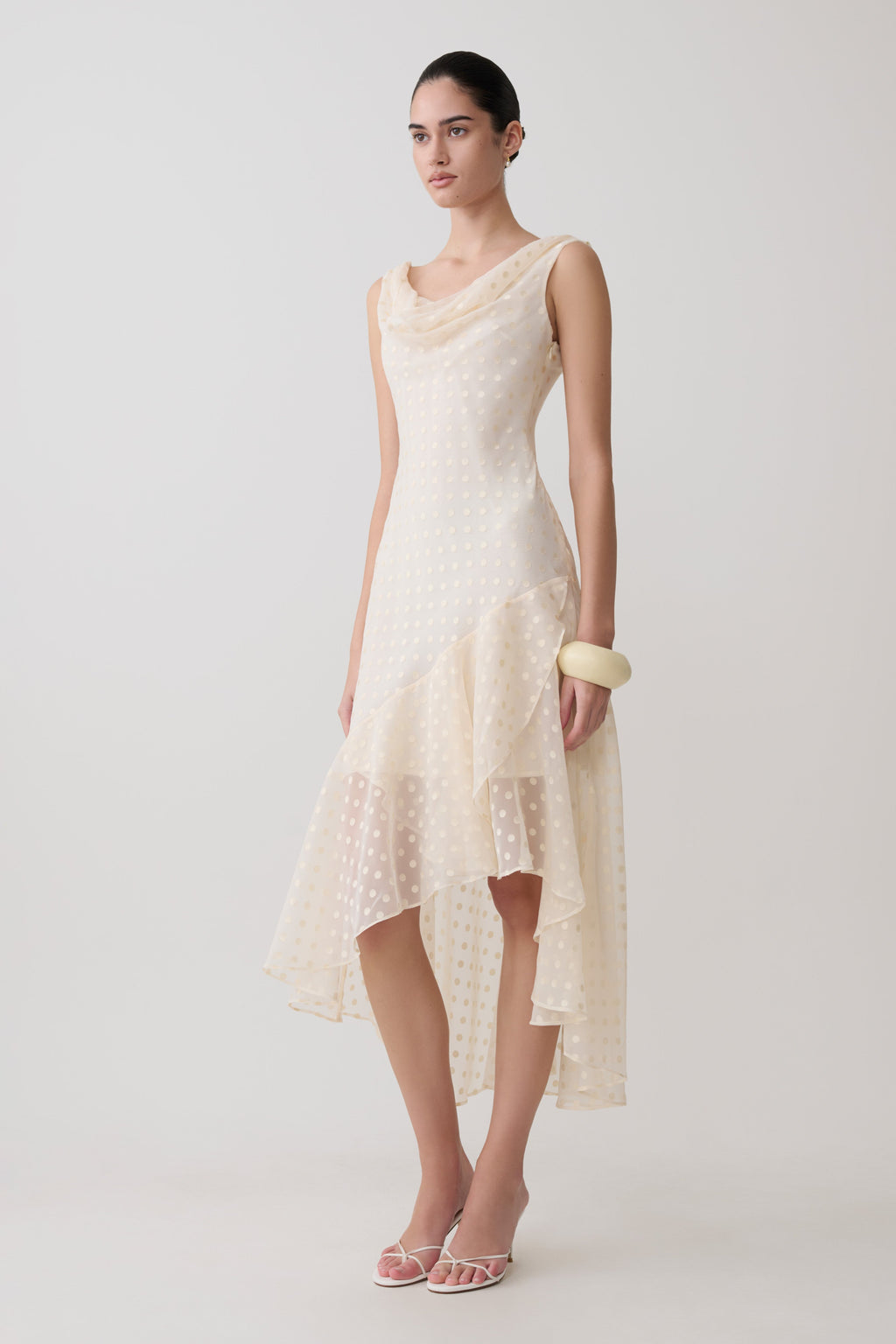 Lilah Devore Midi Dress - Ivory