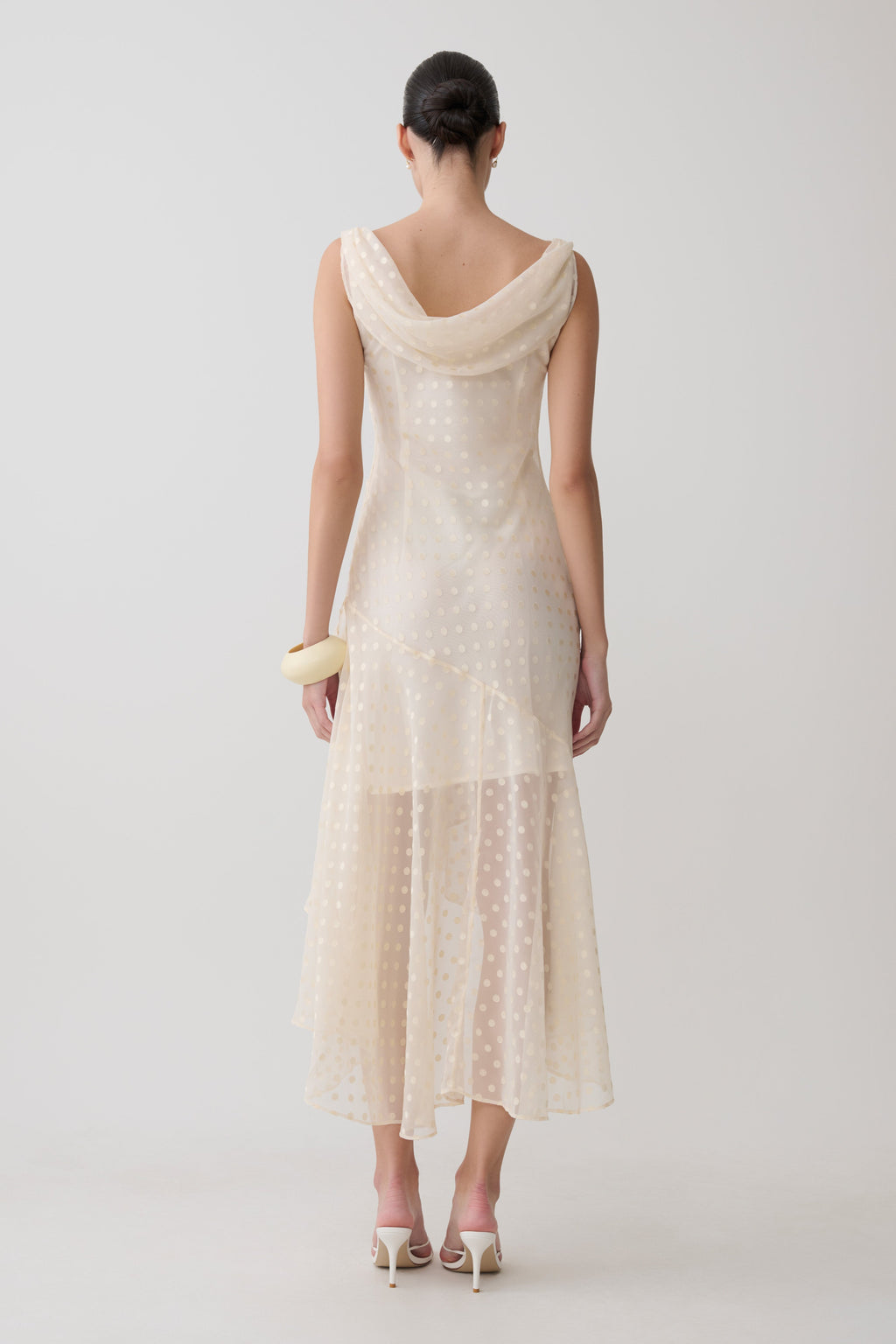 Lilah Devore Midi Dress - Ivory
