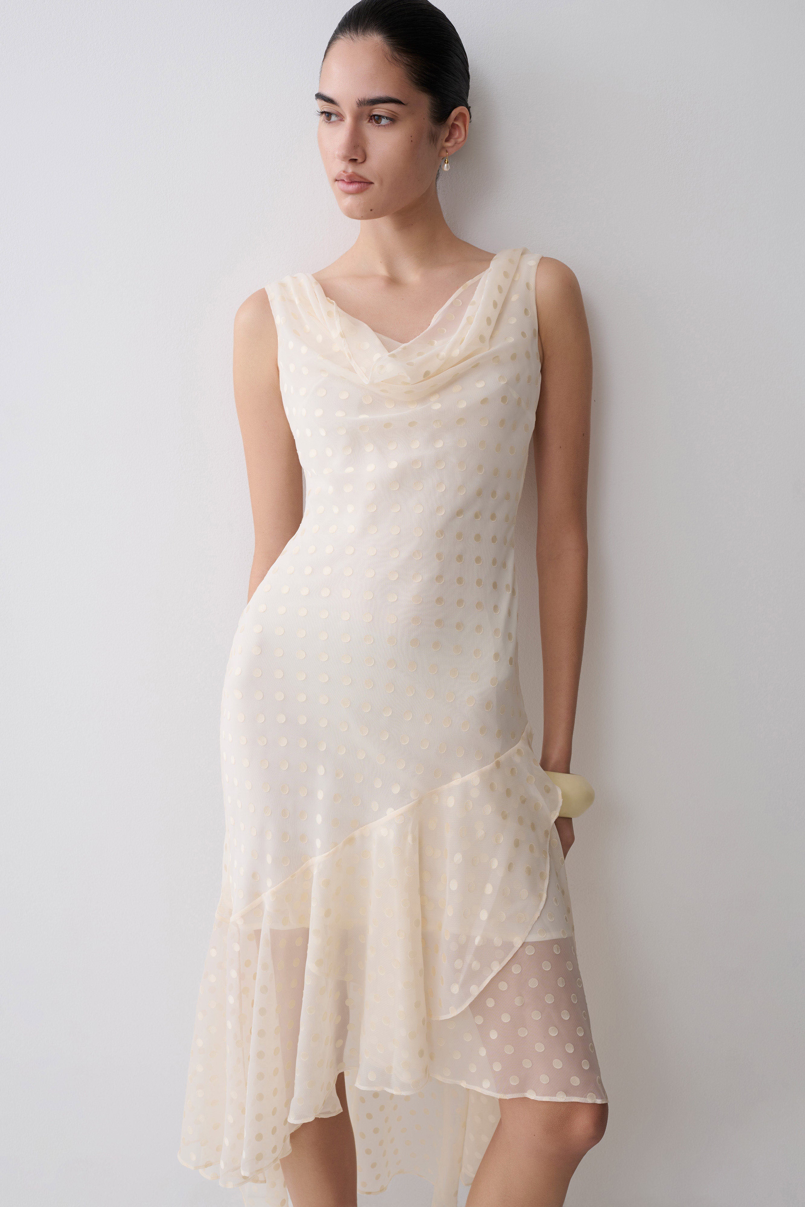 Lilah Devore Midi Dress - Ivory