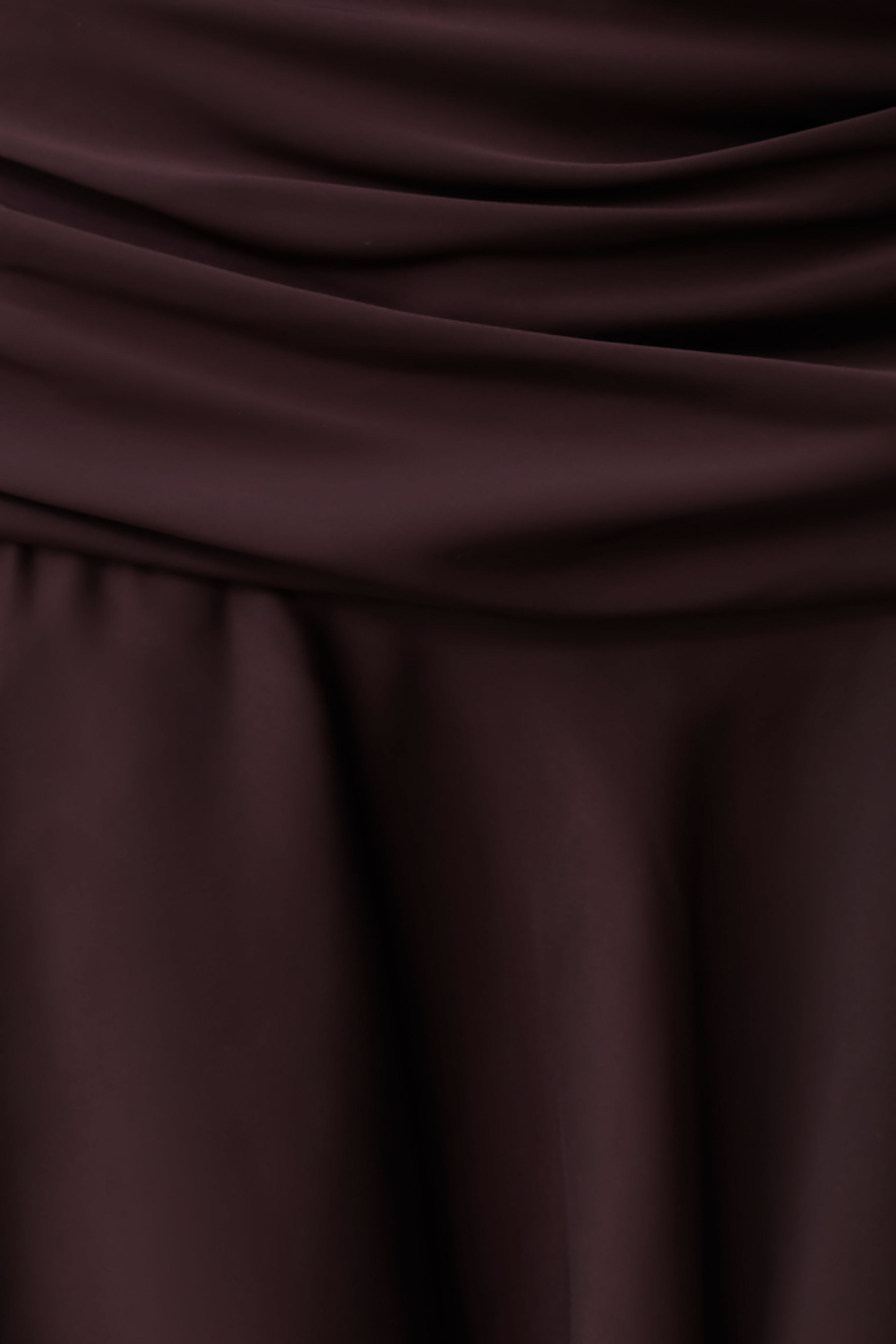 Poppy Satin Halter Mini Dress - Chocolate