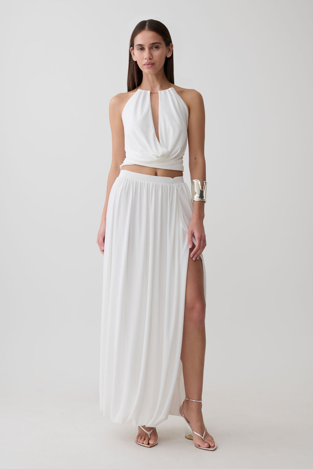 Banks Halter Neck Top With Hardware - White