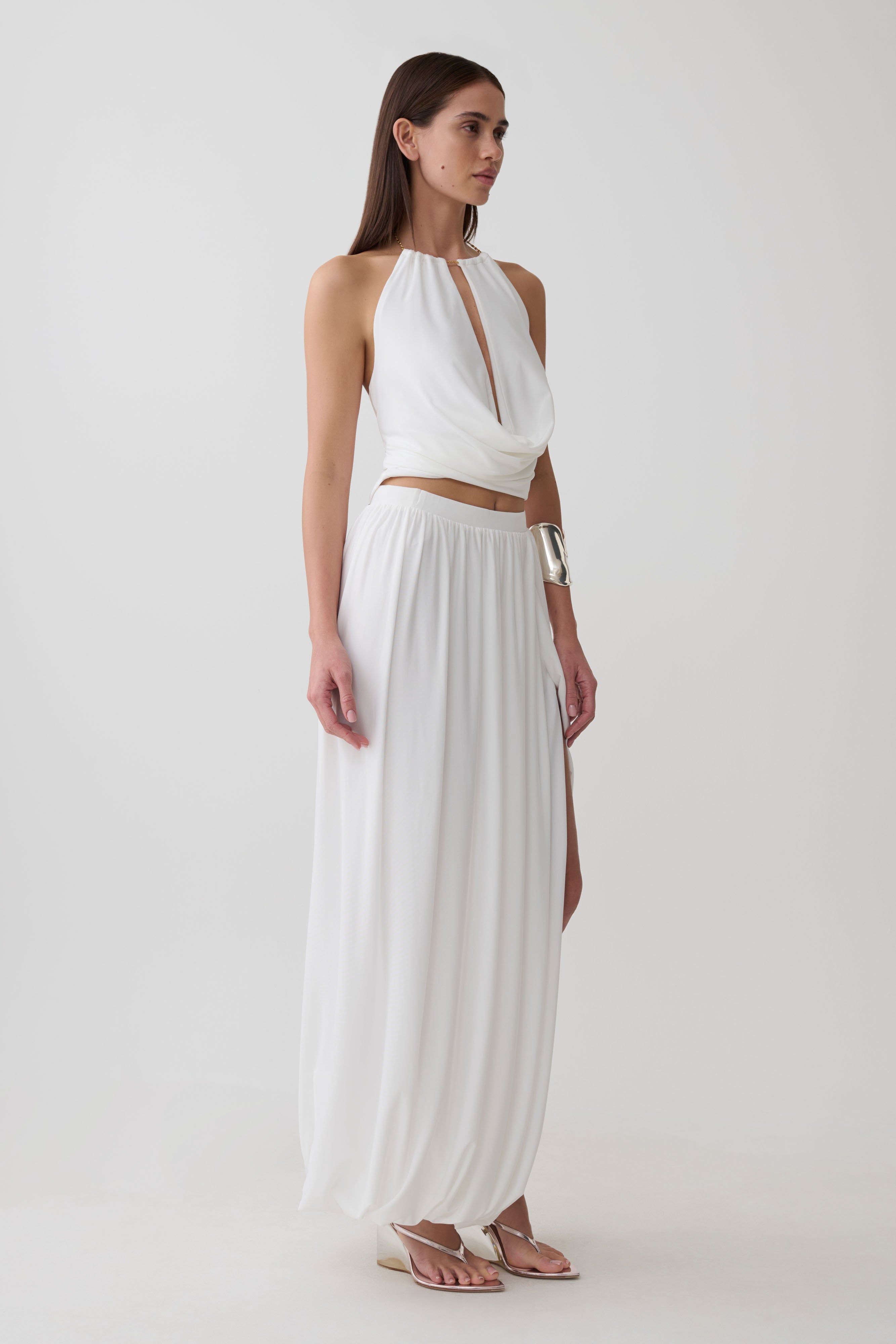 Banks Halter Neck Top With Hardware - White