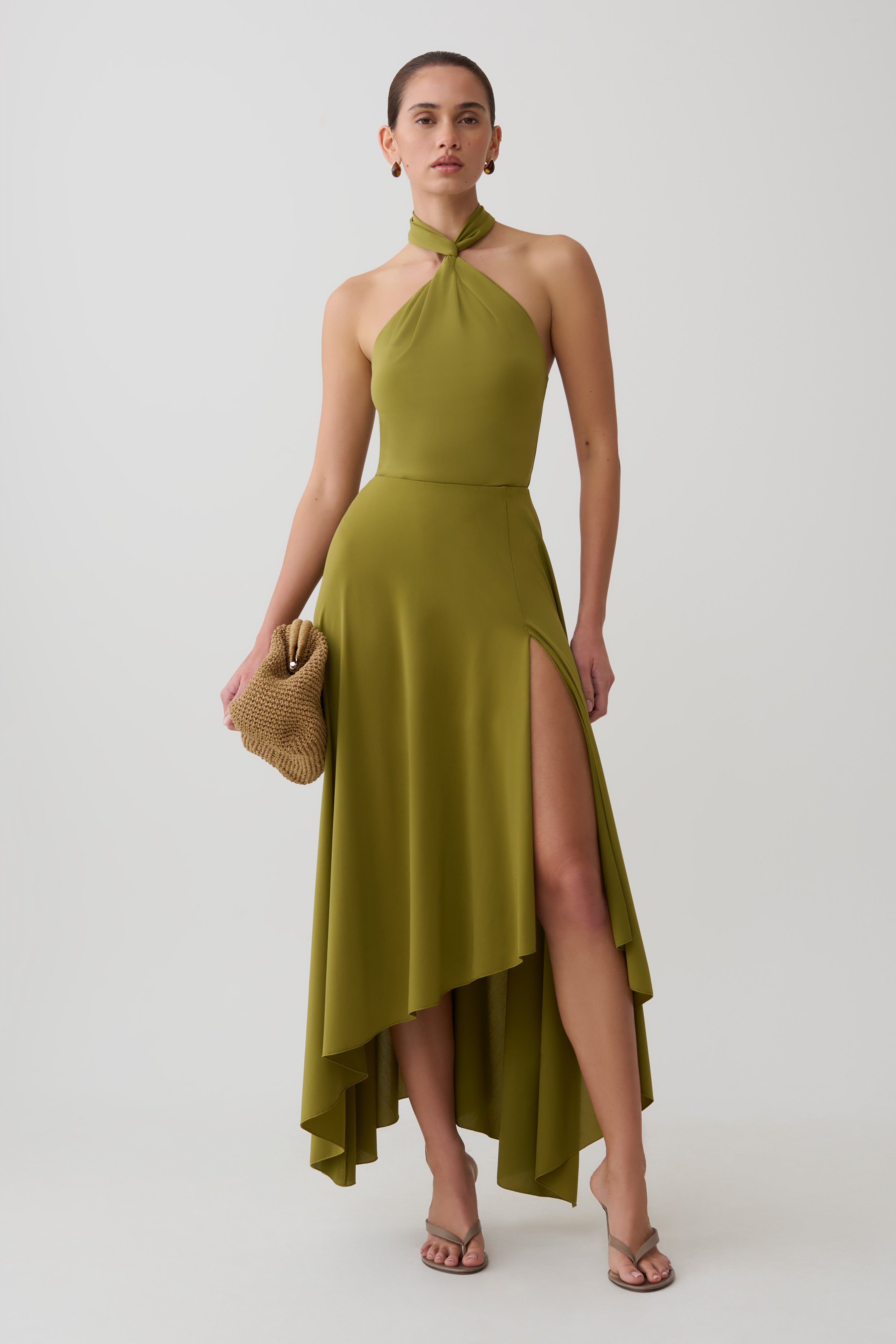 Bambi Dry Jersey Maxi Skirt - Martini Olive