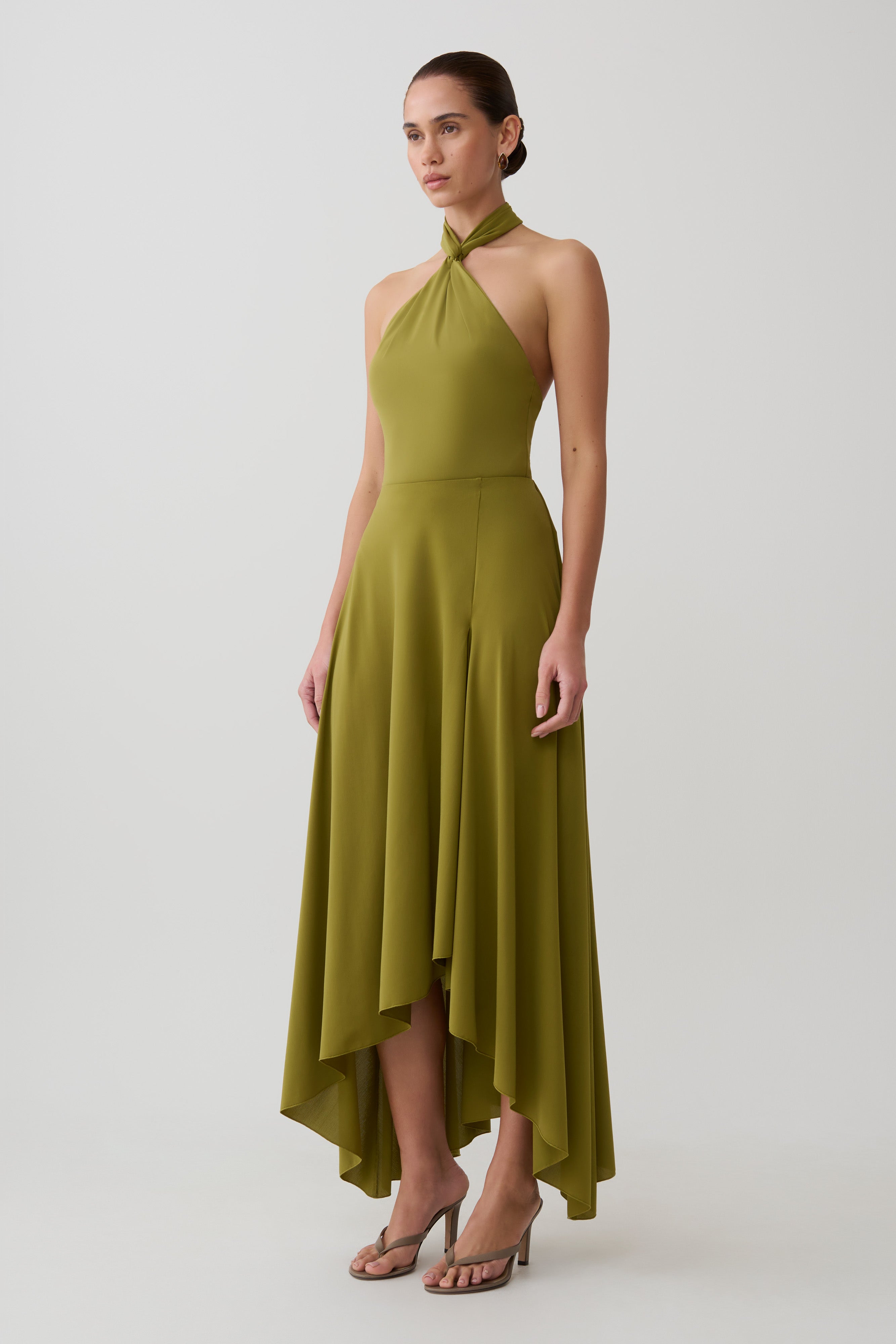 Bambi Dry Jersey Maxi Skirt - Martini Olive