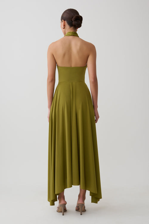 Bambi Dry Jersey Maxi Skirt - Martini Olive