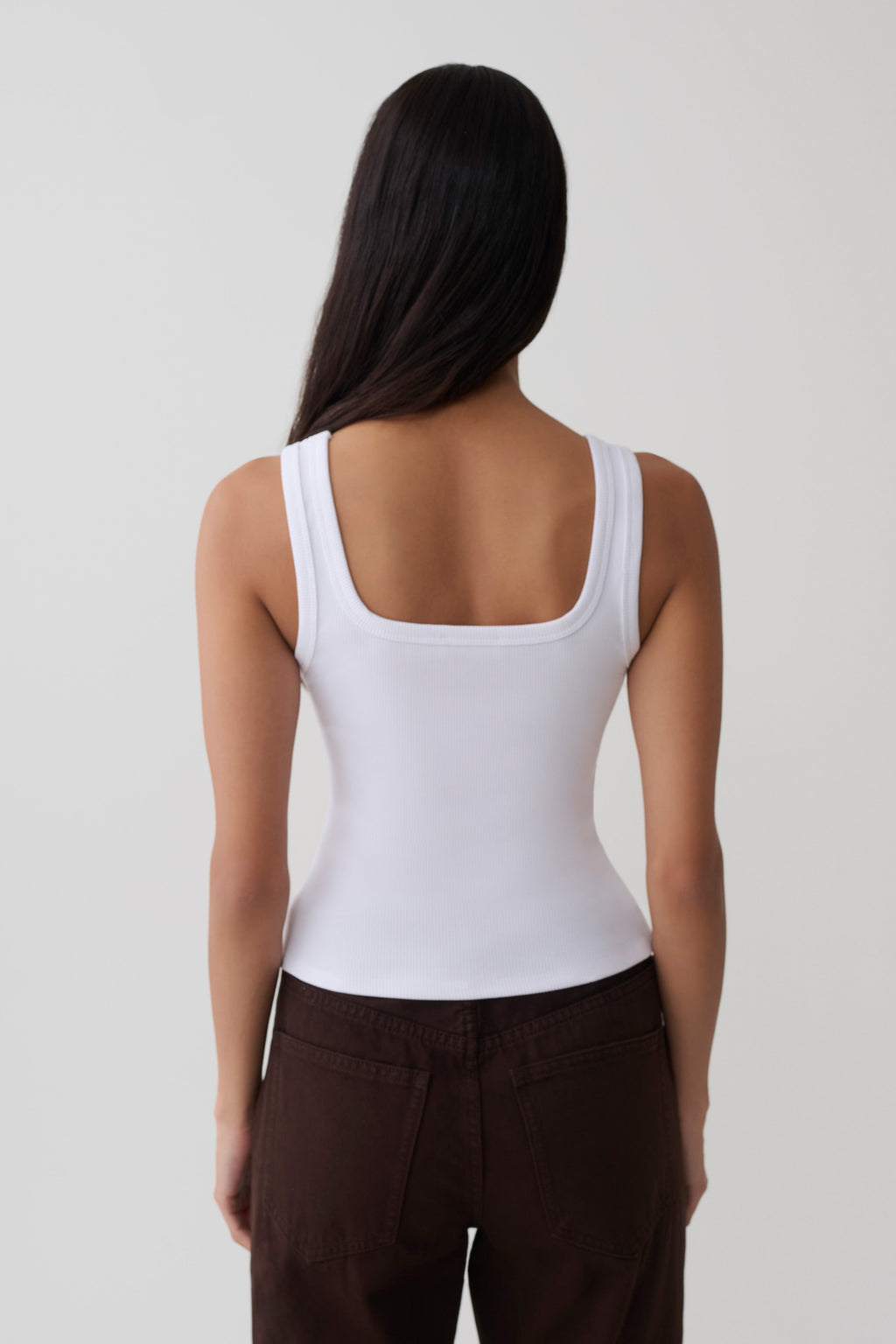 Ismay Square Neck Tank - White