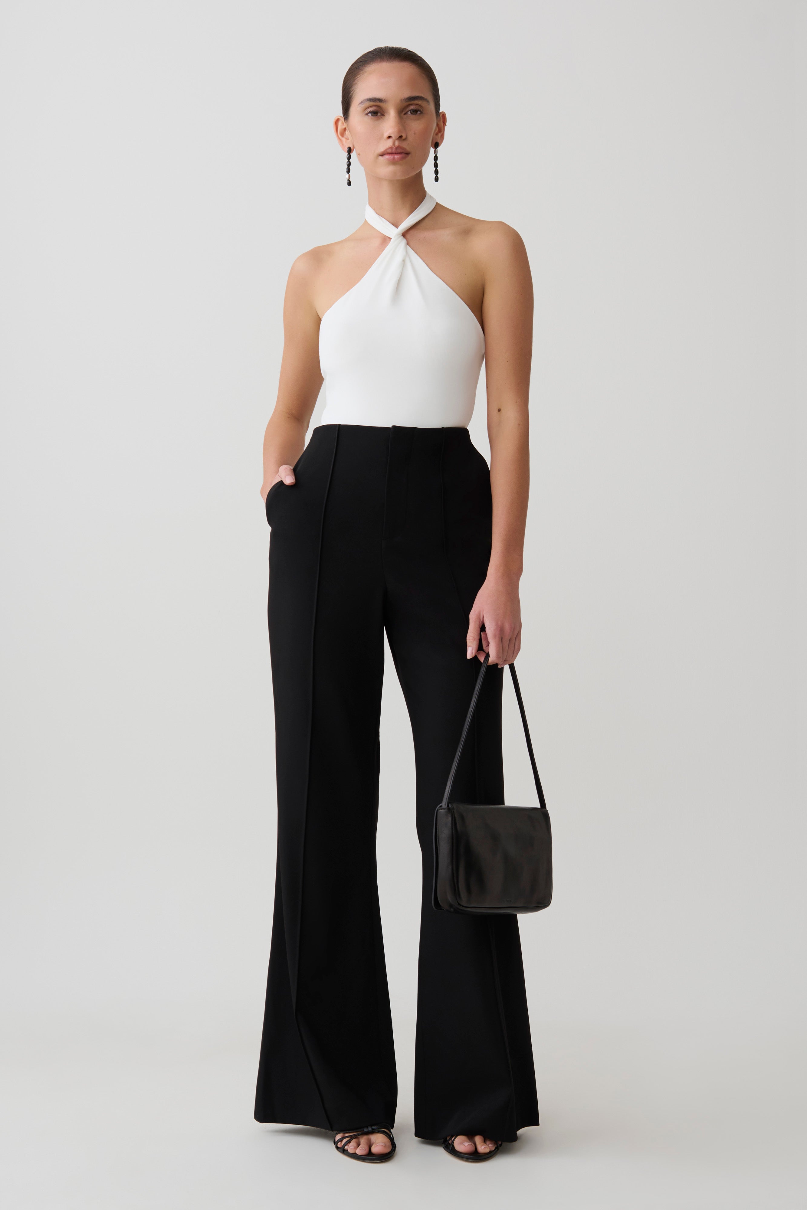 Bambi Twisted Neck Bodysuit - White