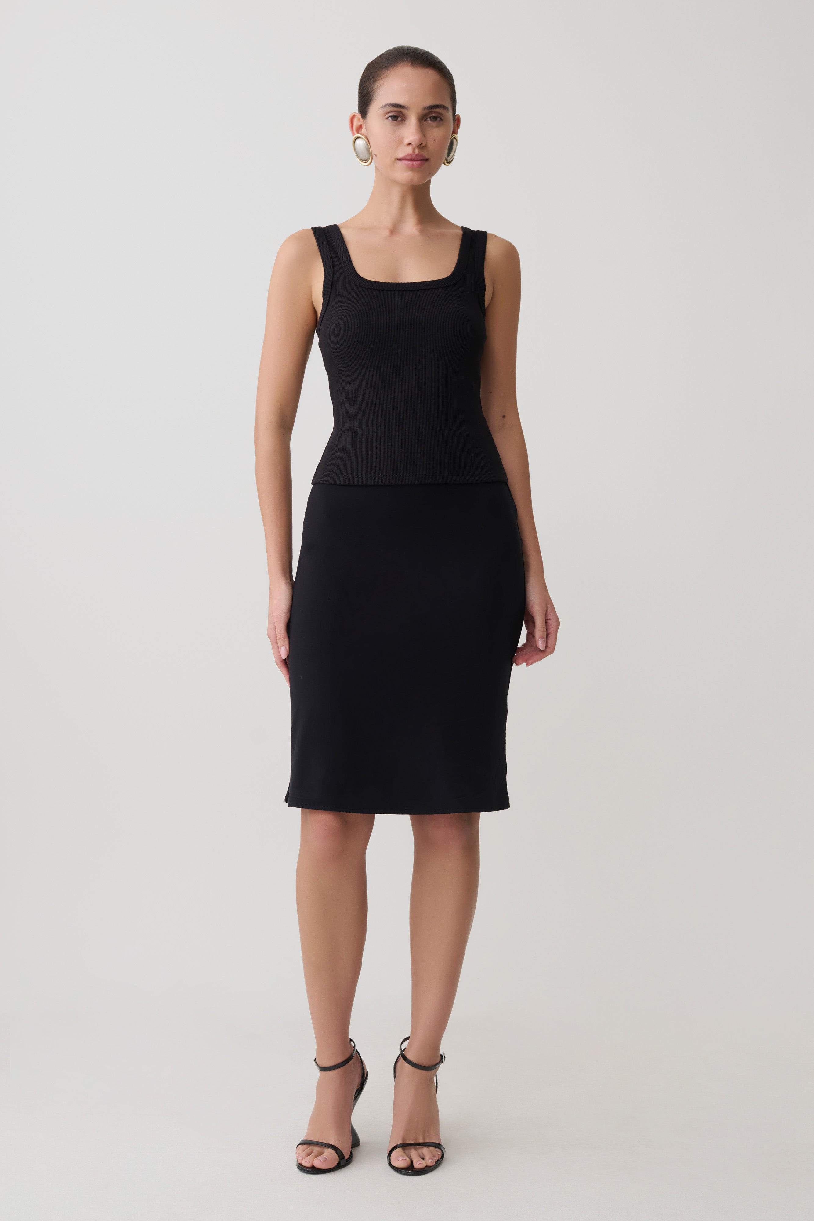 Ismay Square Neck Tank - Black