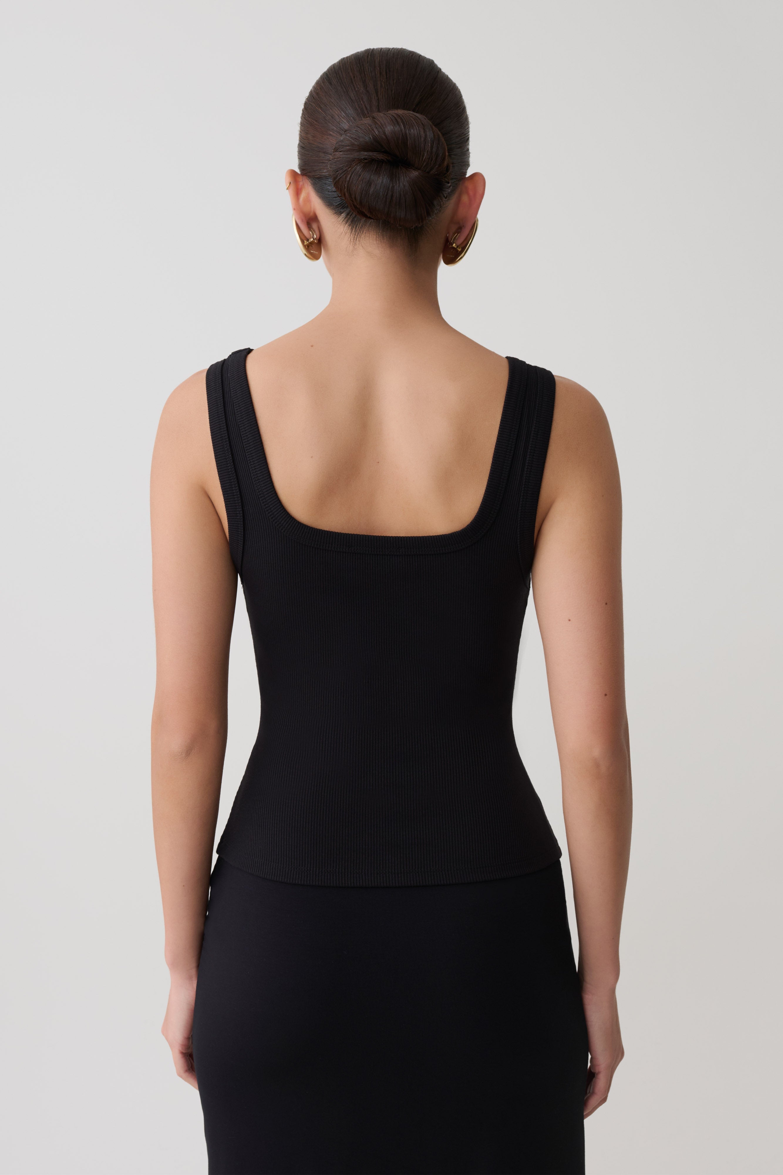 Ismay Square Neck Tank - Black