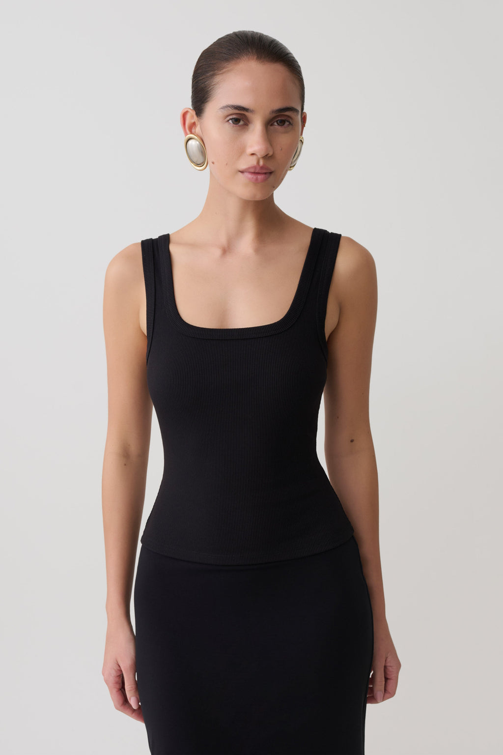 Ismay Square Neck Tank - Black