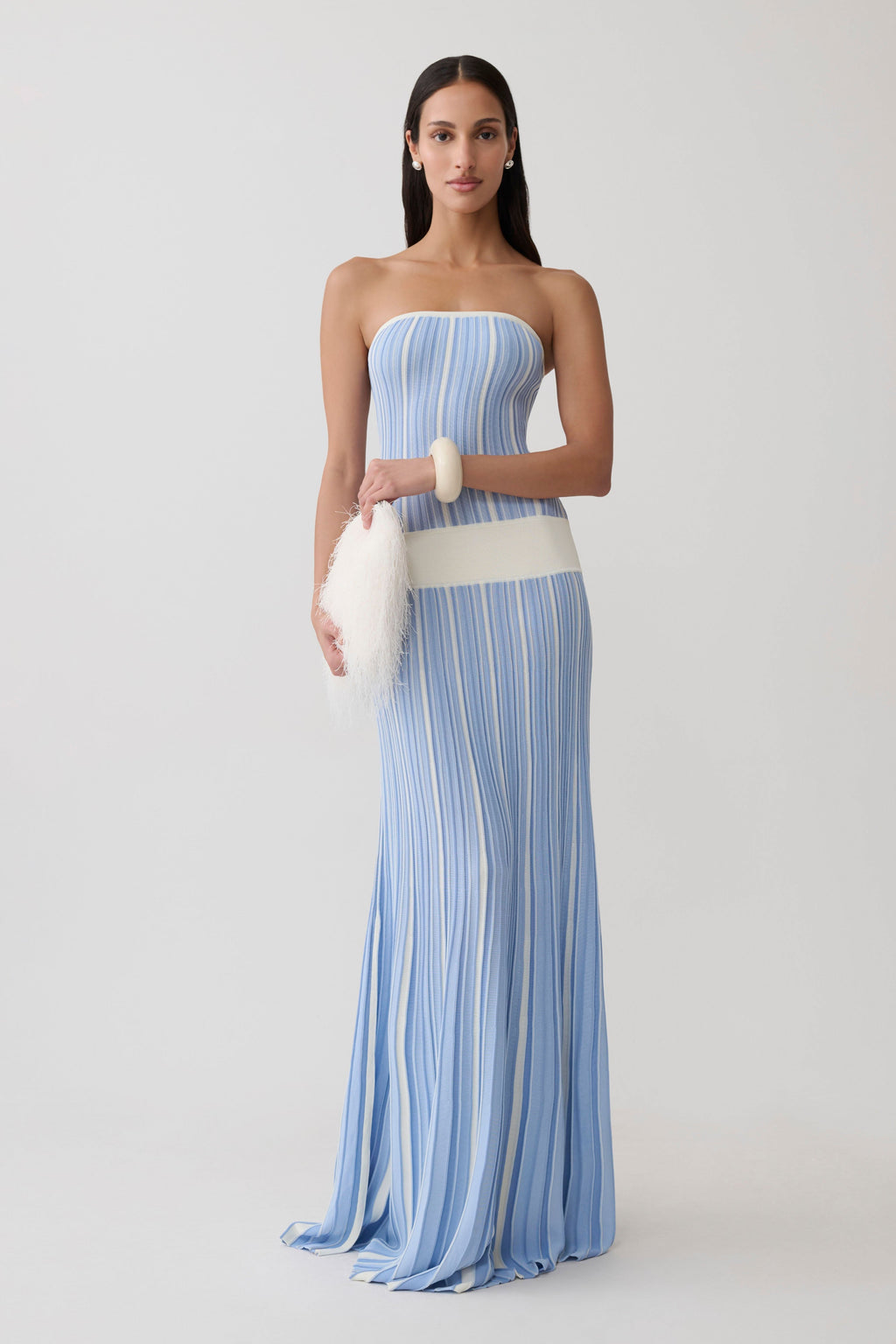 Joyce Stripe Maxi Knit Dress - Blue