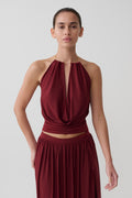 Banks Halter Neck Top With Hardware - Wine