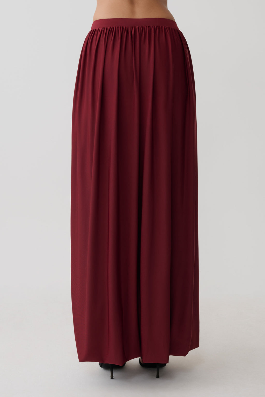 Banks Bubble Hem Midi Skirt - Wine