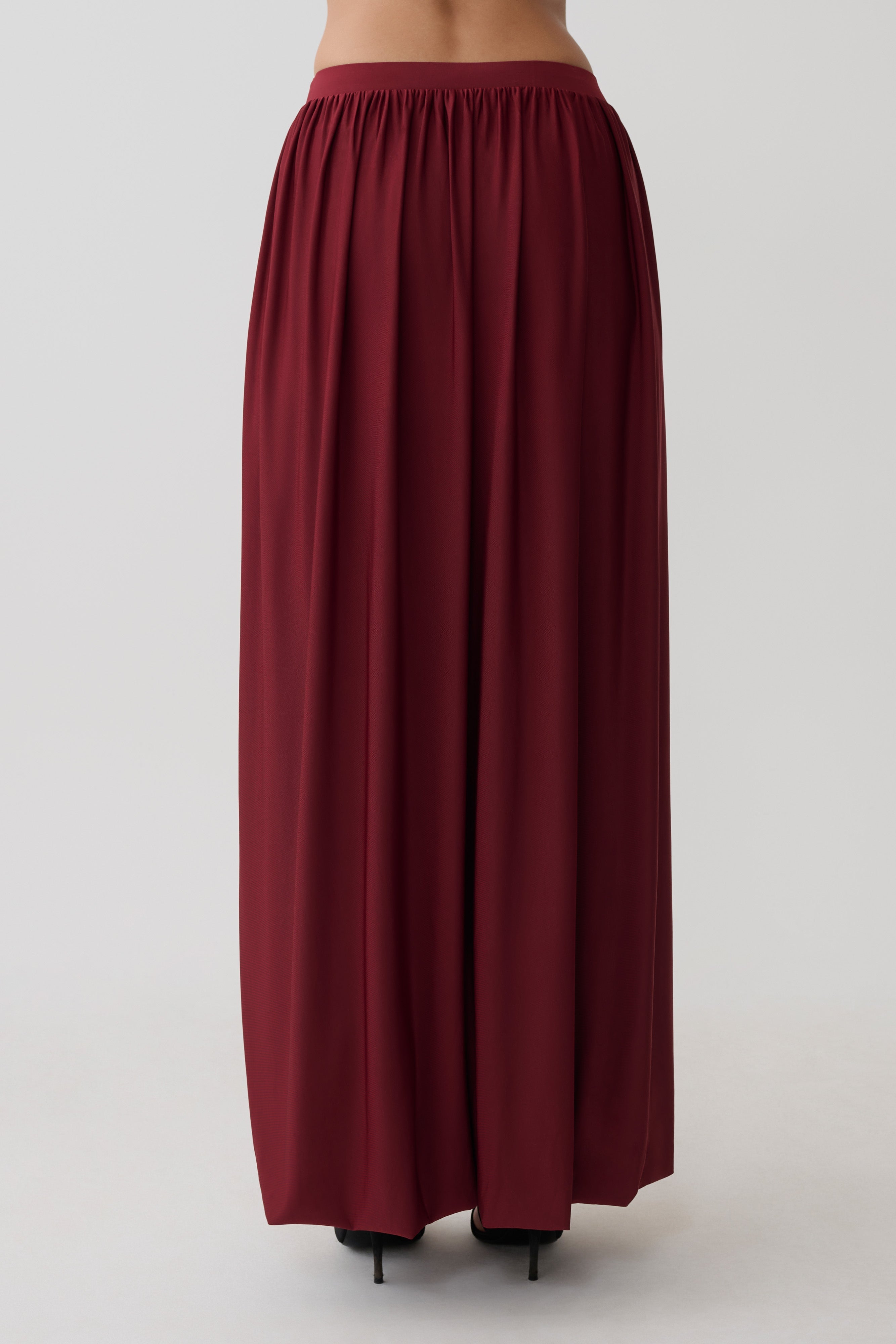 Banks Bubble Hem Midi Skirt - Wine