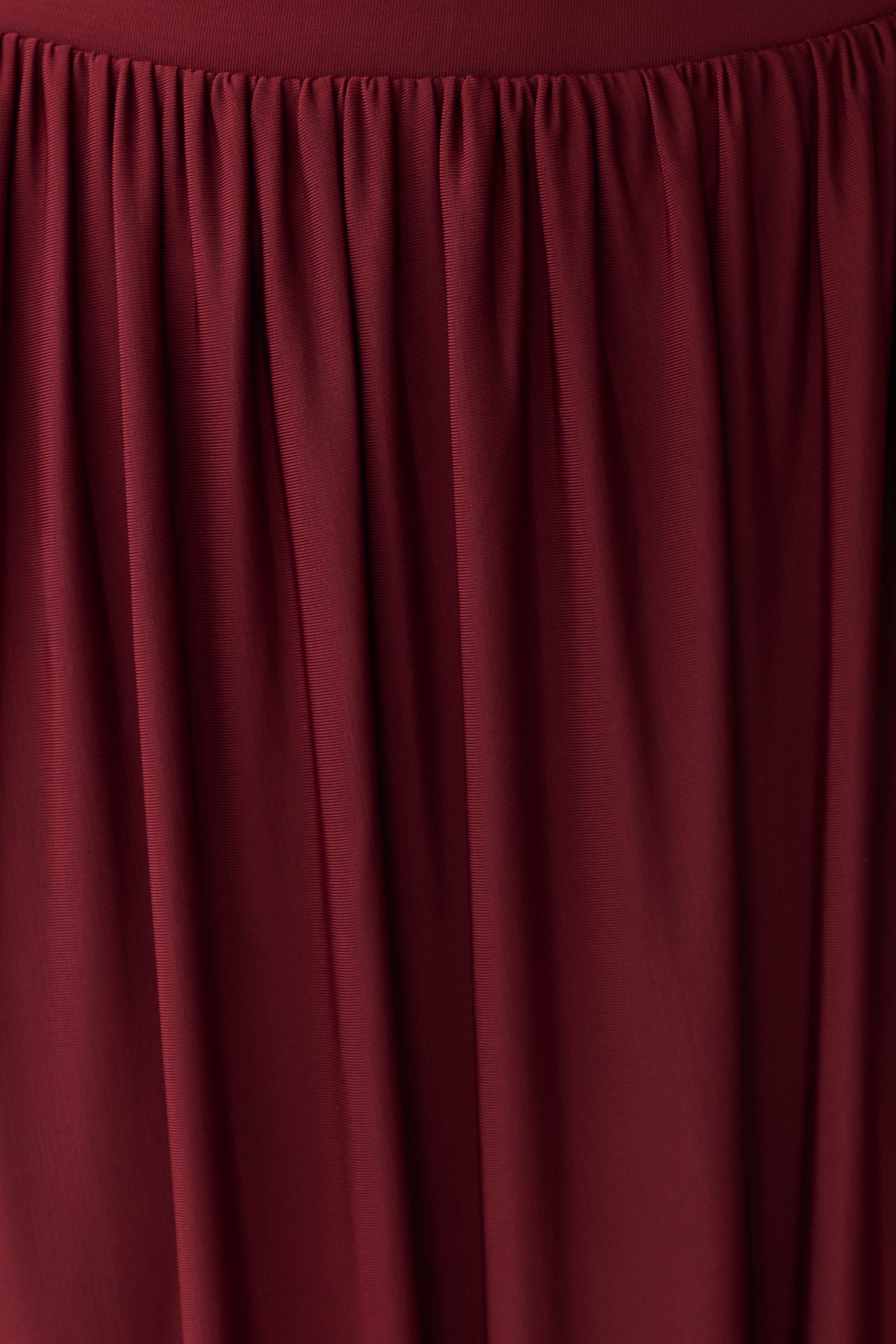 Banks Bubble Hem Midi Skirt - Wine