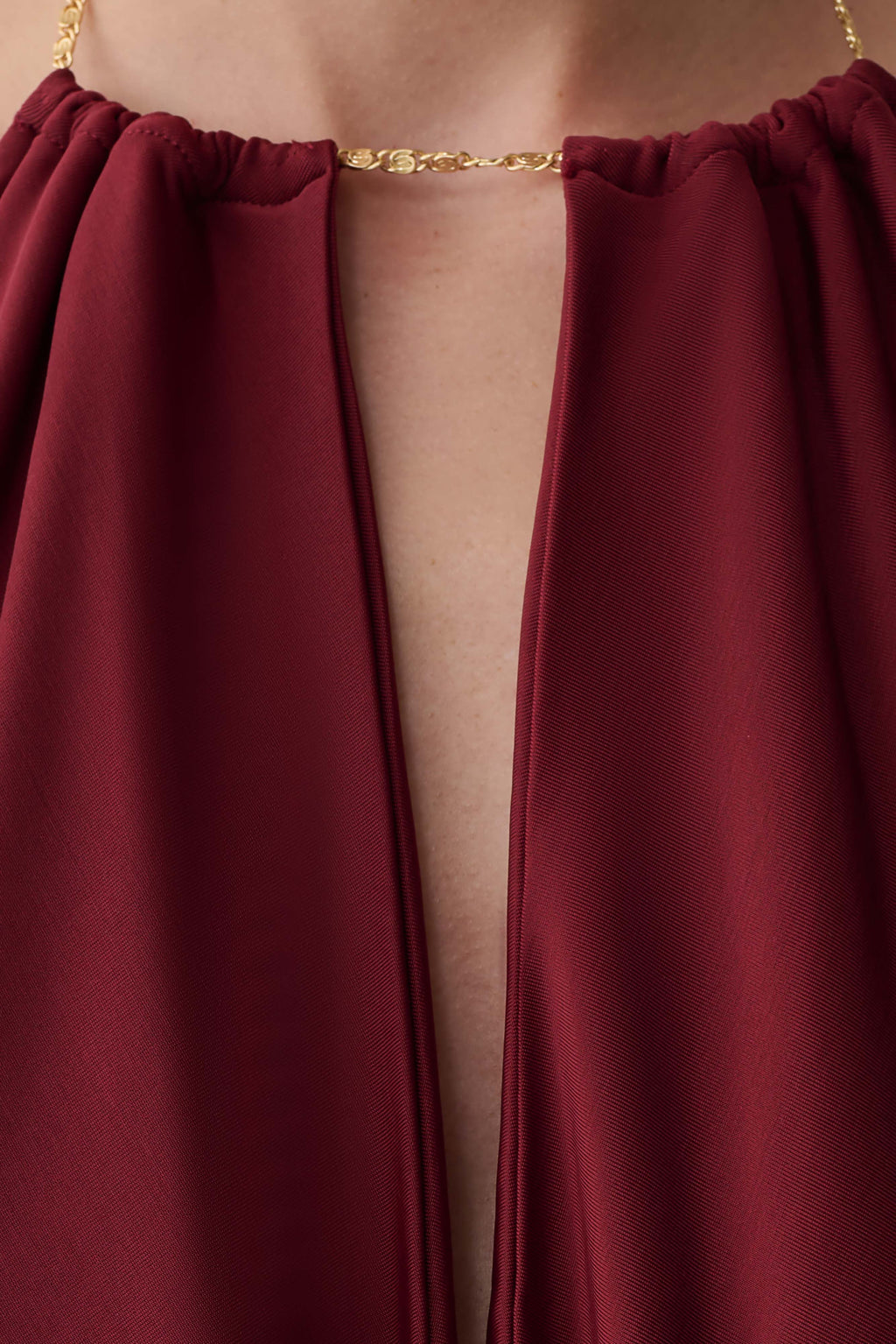 Banks Halter Neck Top With Hardware - Wine