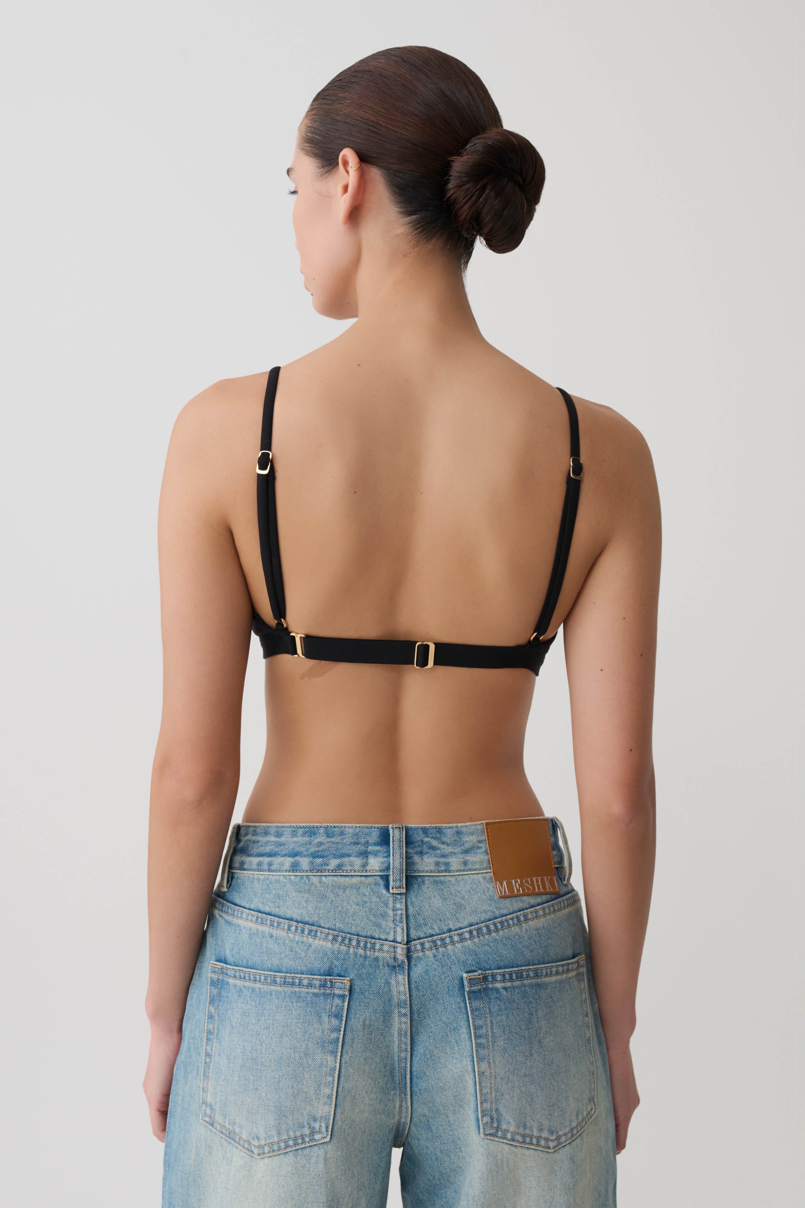Kels Micro Triangle Bralette - Black