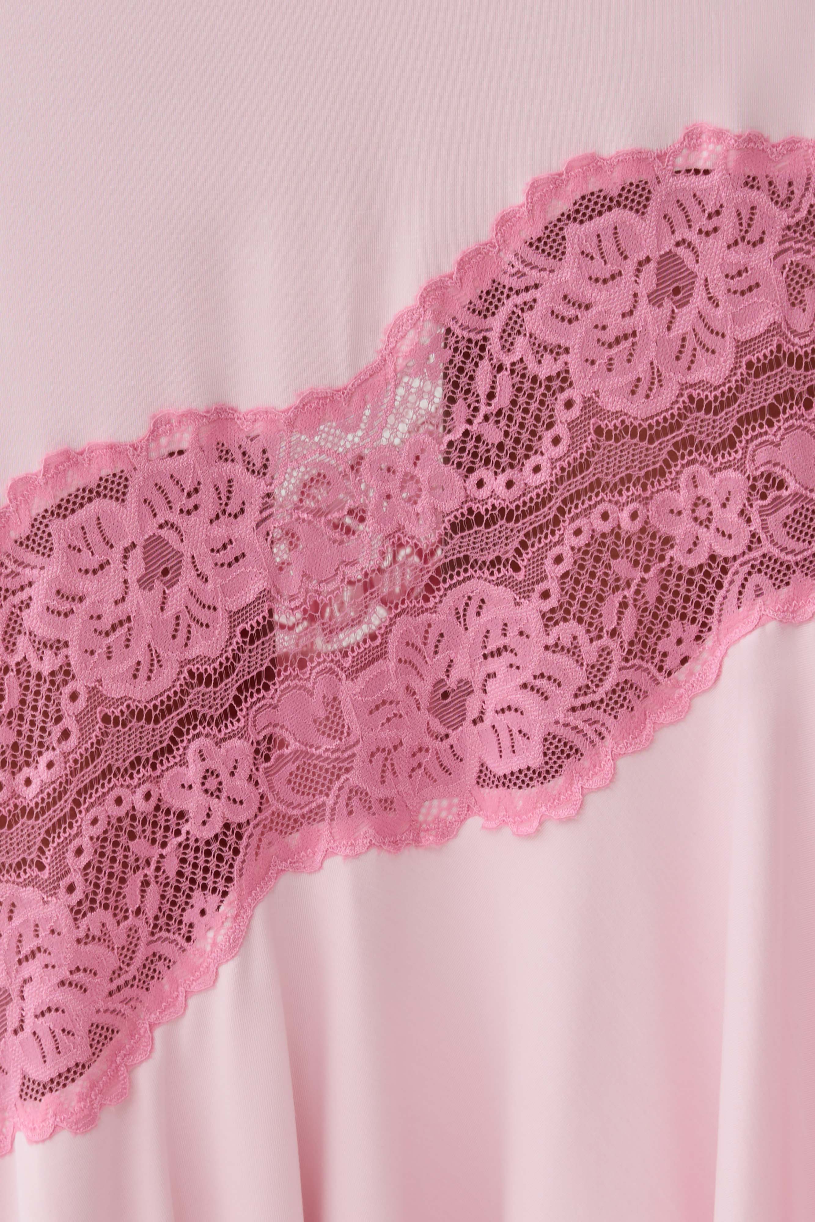 Annis Frilled Hem Lace Midi Dress - Pink