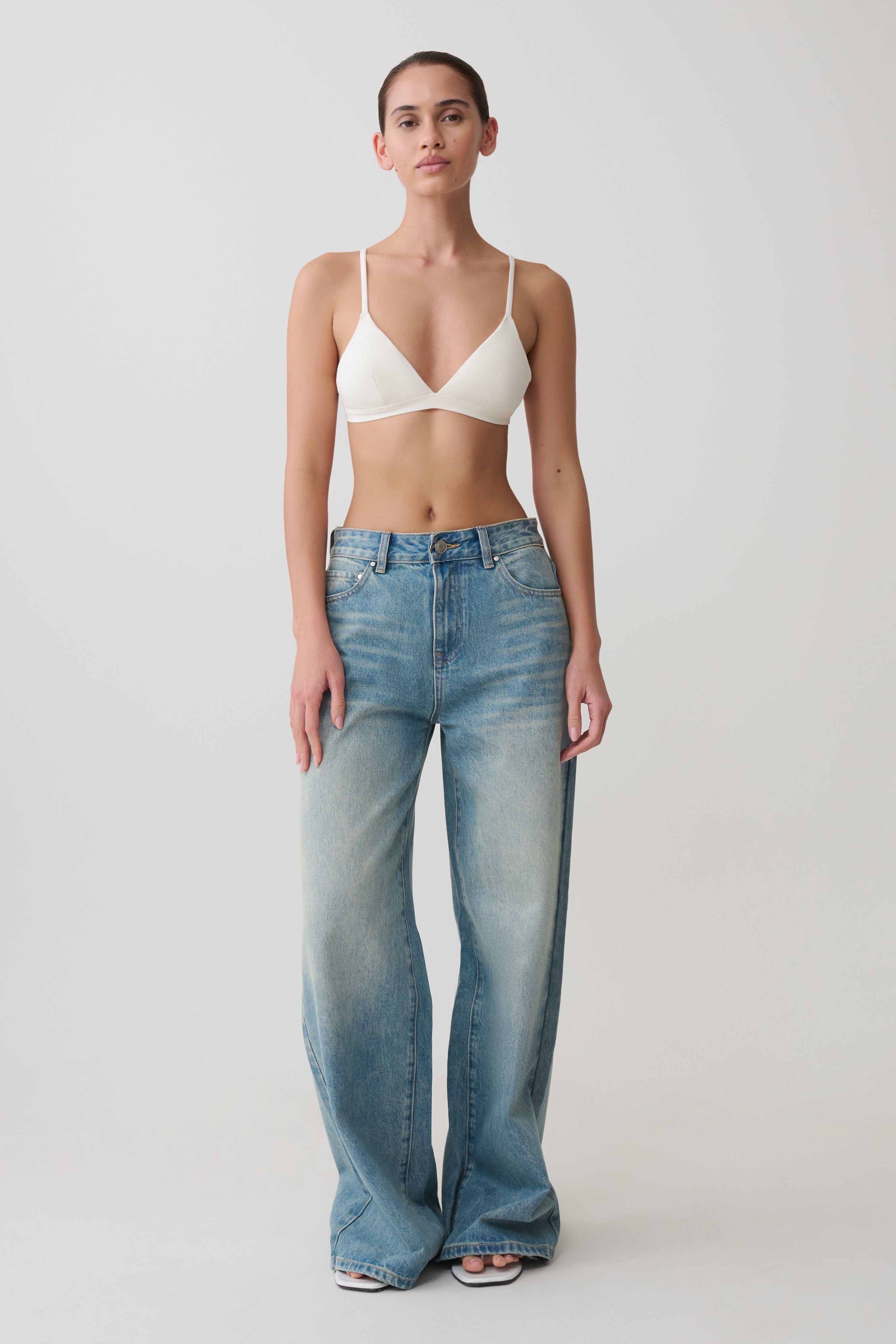 Kels Micro Triangle Bralette - White