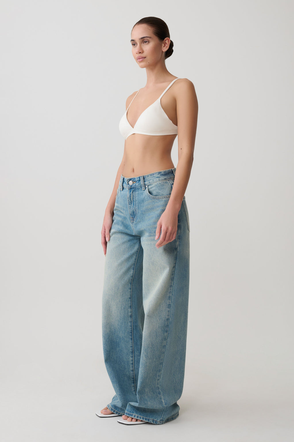 Kels Micro Triangle Bralette - White