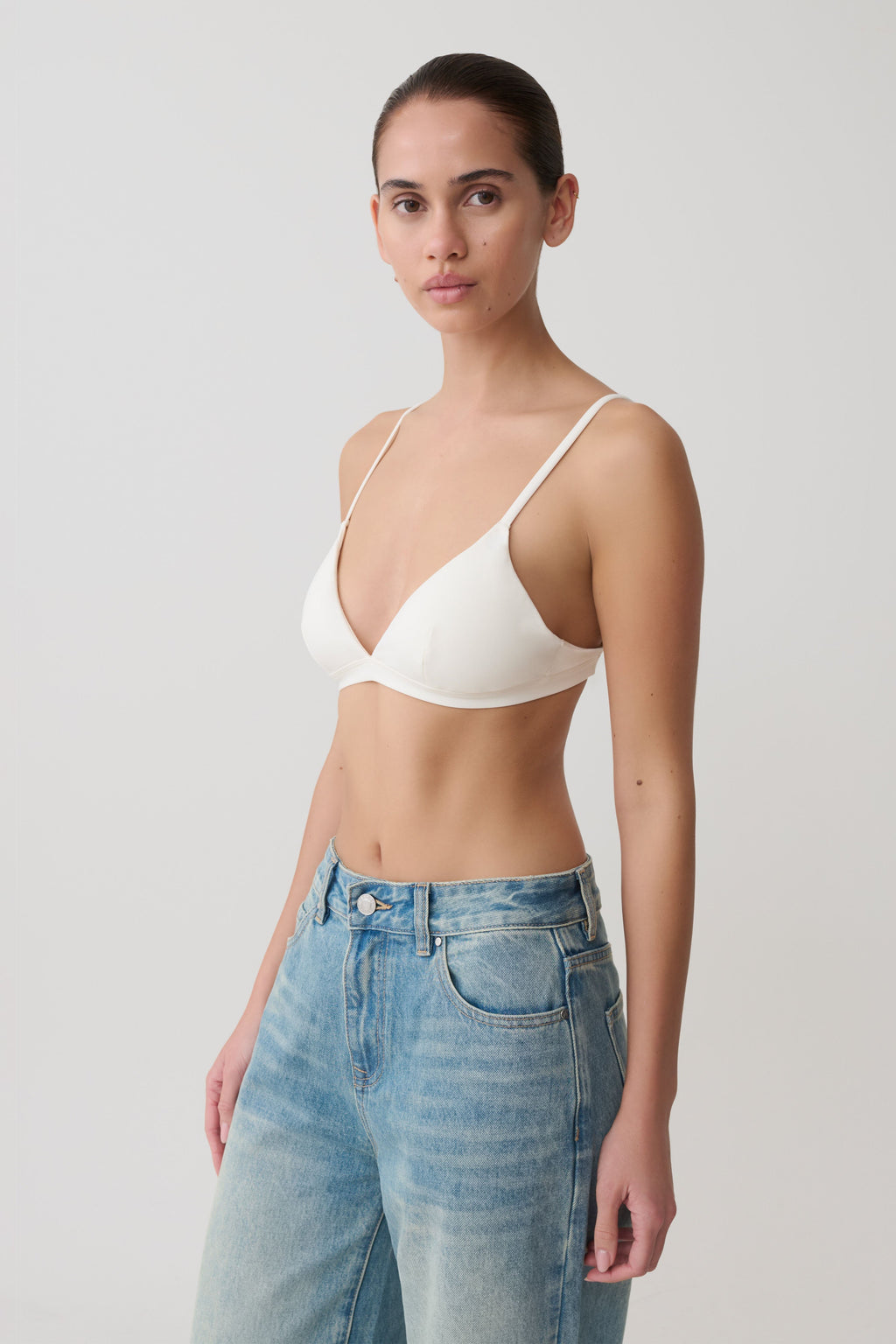 Kels Micro Triangle Bralette - White