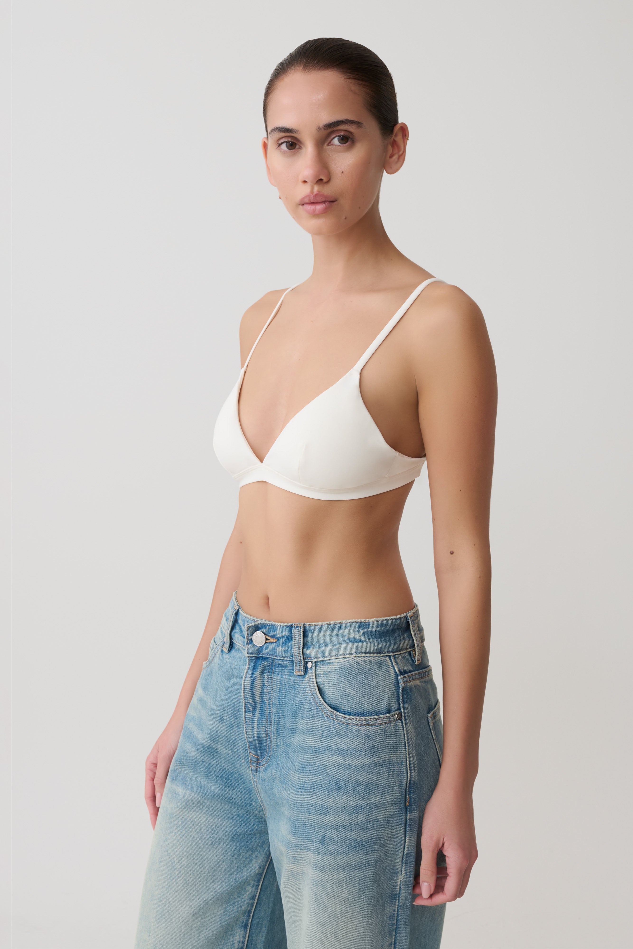Kels Micro Triangle Bralette - White