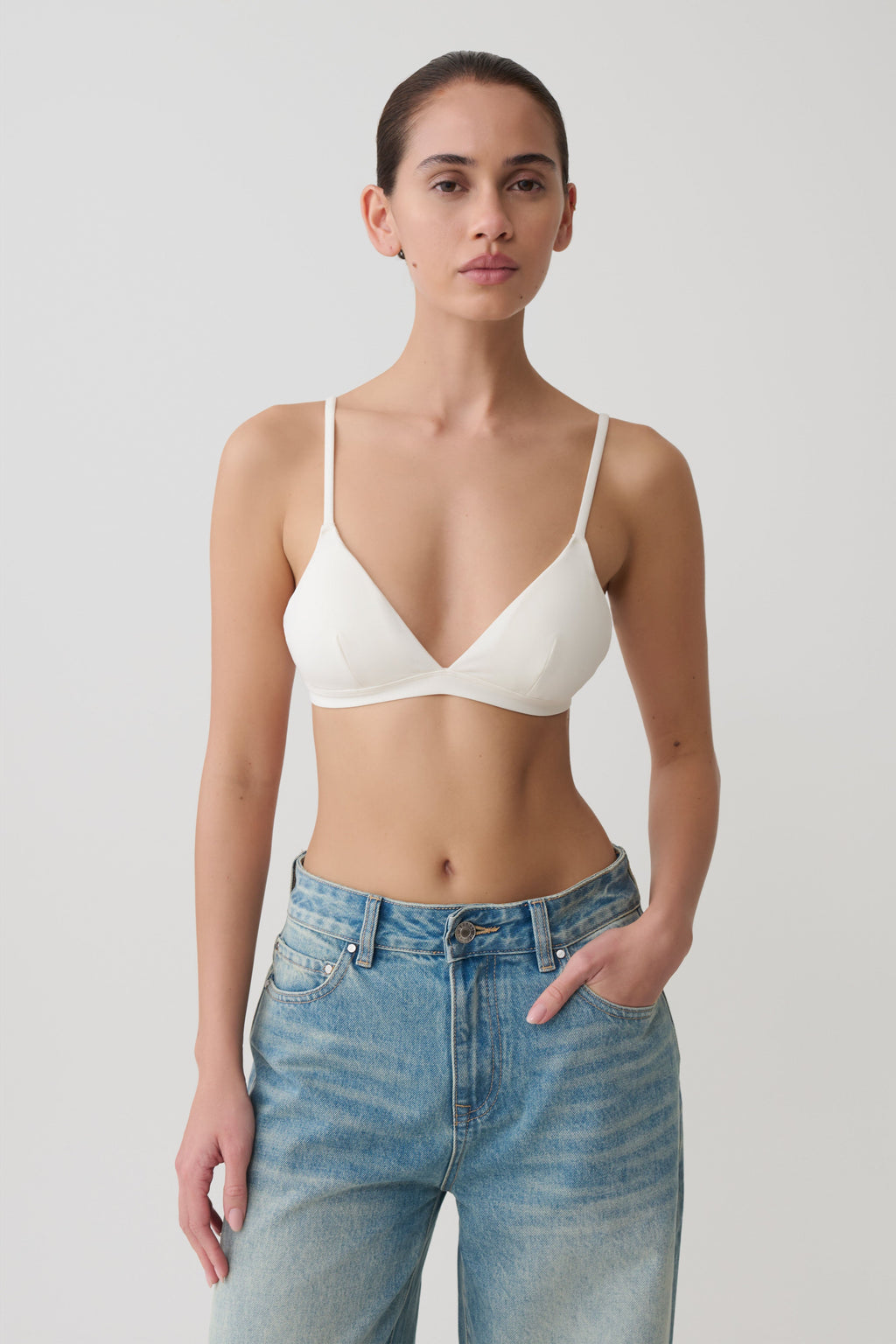 Kels Micro Triangle Bralette - White