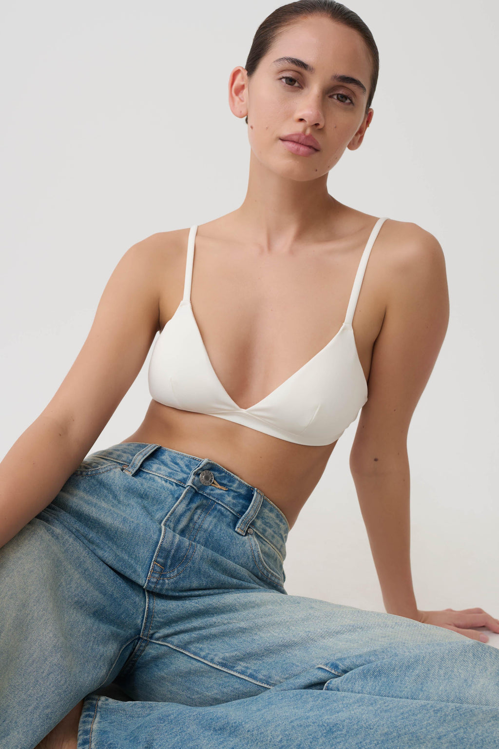 Kels Micro Triangle Bralette - White