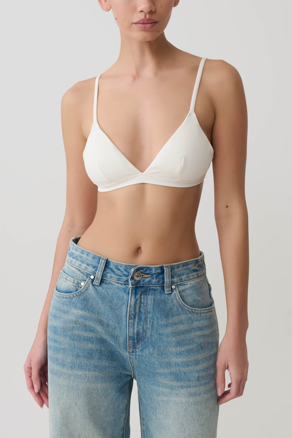 Kels Micro Triangle Bralette - White