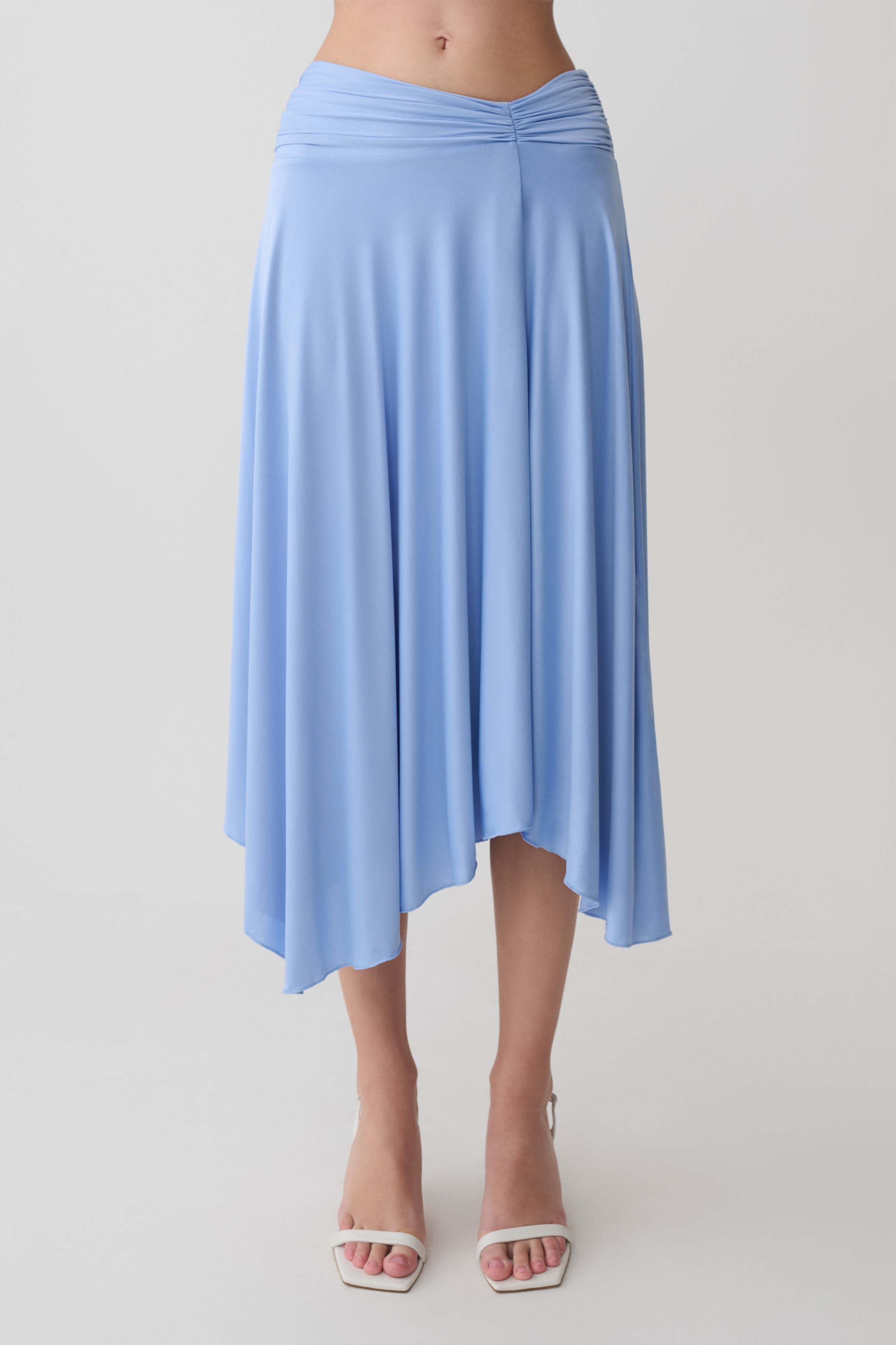 Luu Slinky Midi Skirt - Sea Blue