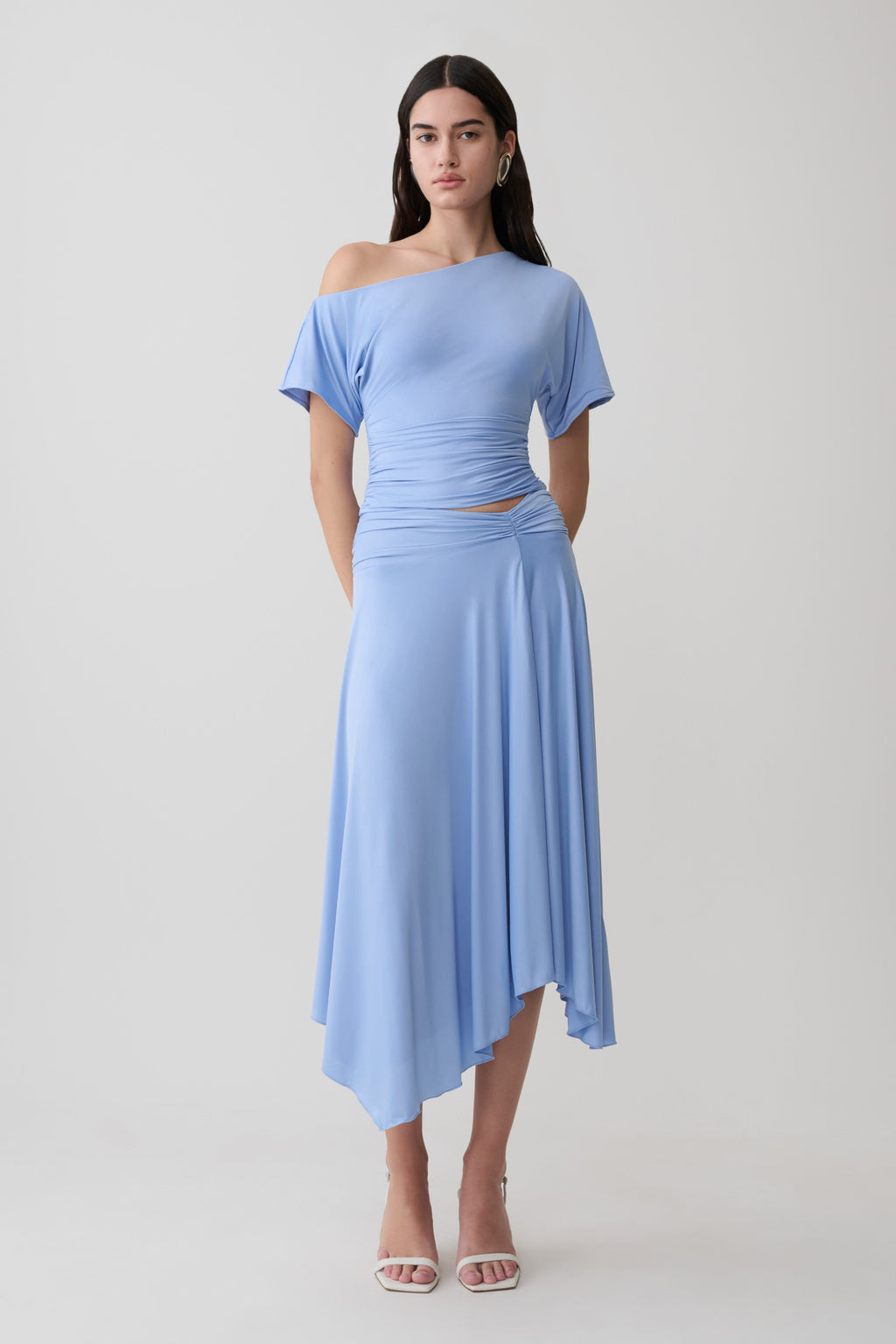 Luu Slinky Midi Skirt - Sea Blue