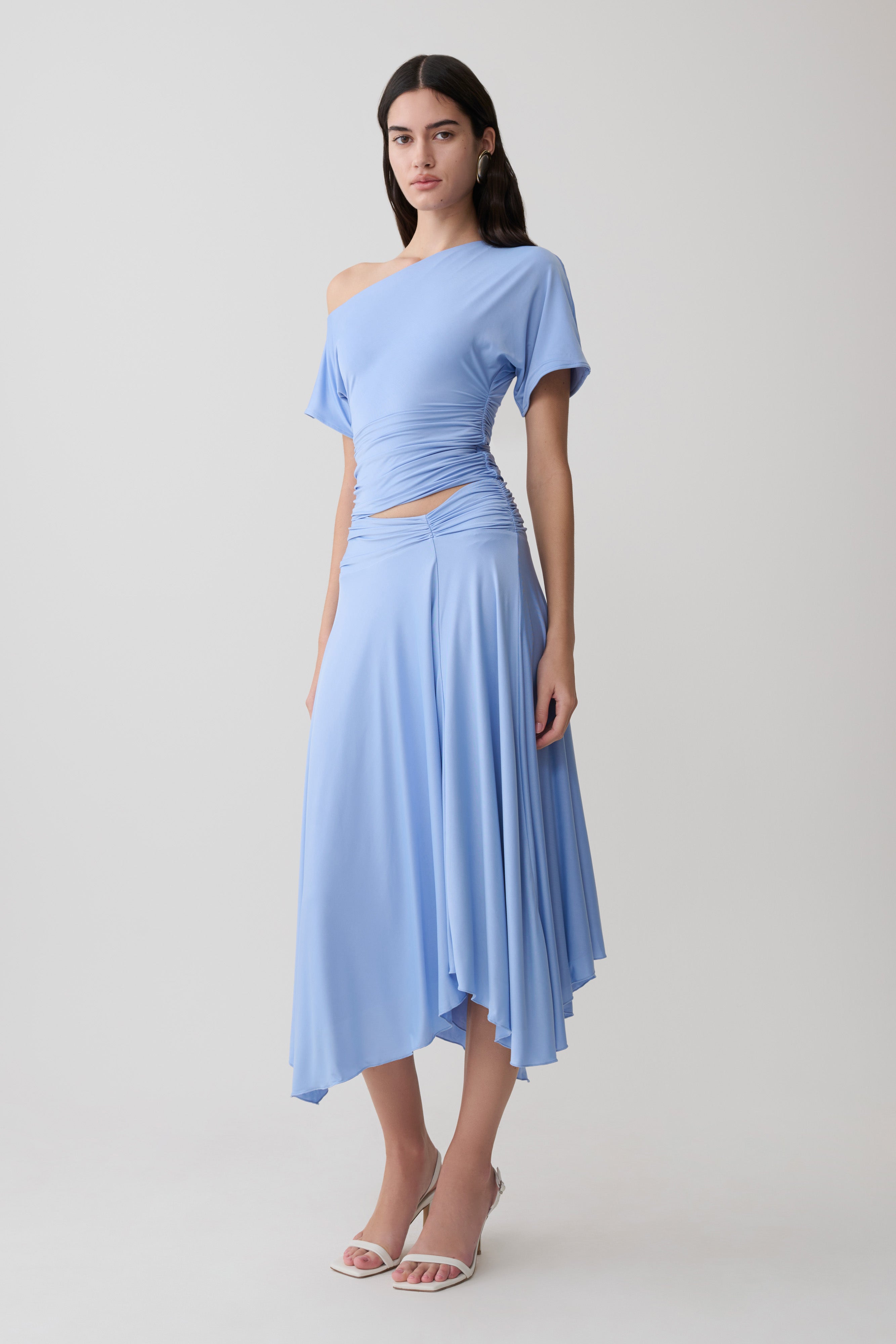 Luu Slinky Midi Skirt - Sea Blue