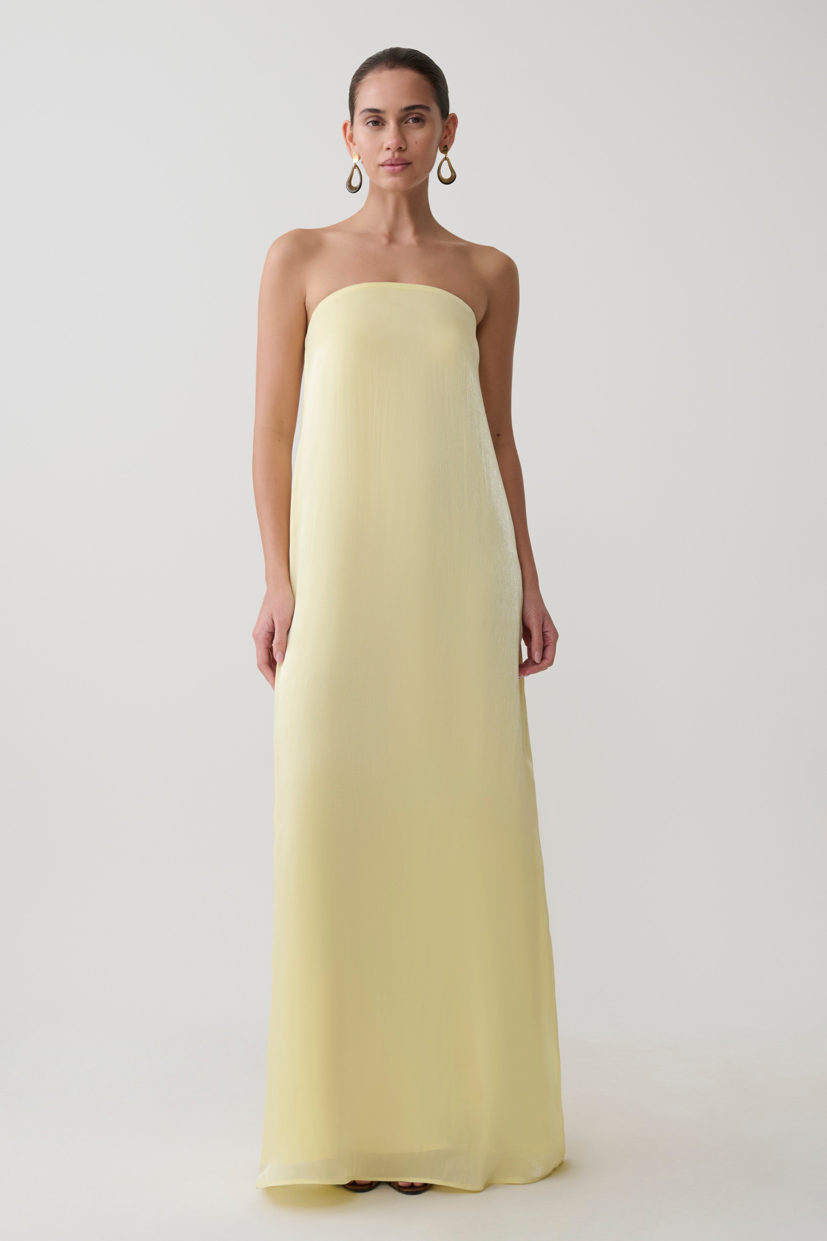 Olivia Strapless Maxi Dress - Lemon