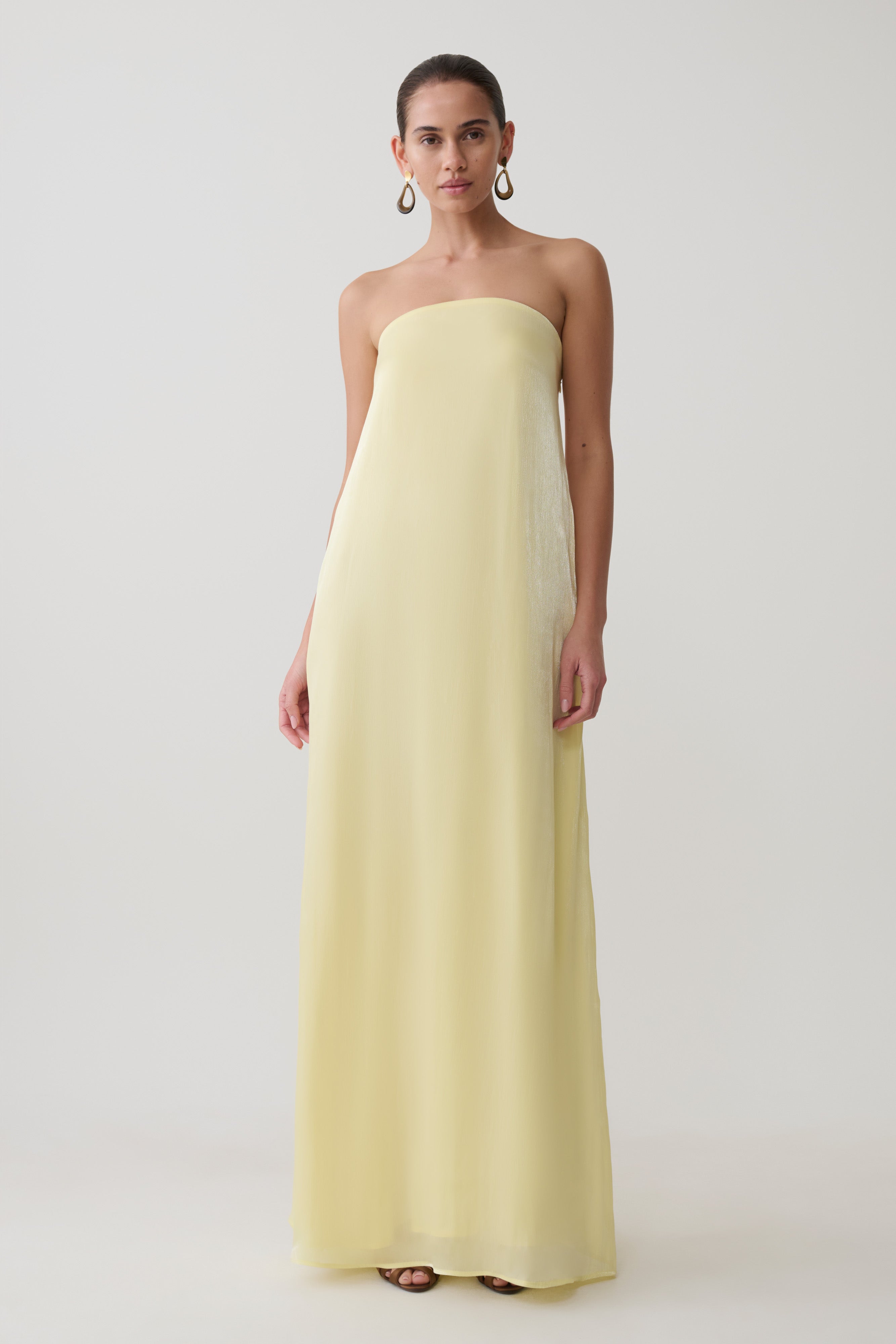 Olivia Strapless Maxi Dress - Lemon
