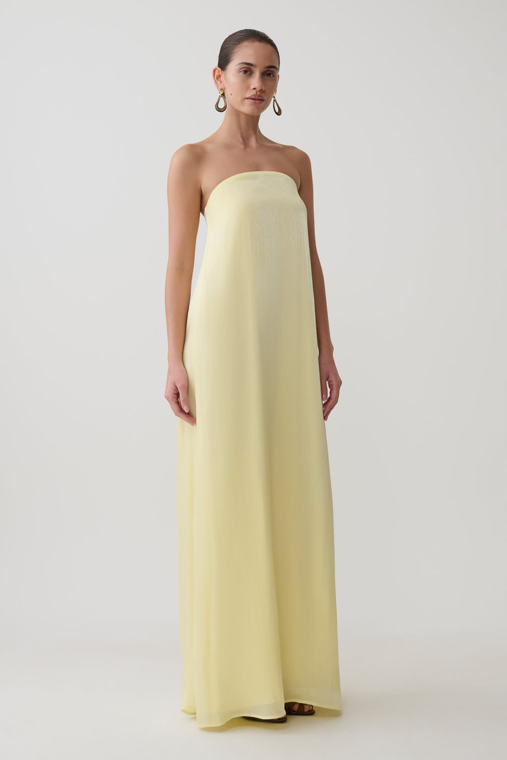 Olivia Strapless Maxi Dress - Lemon