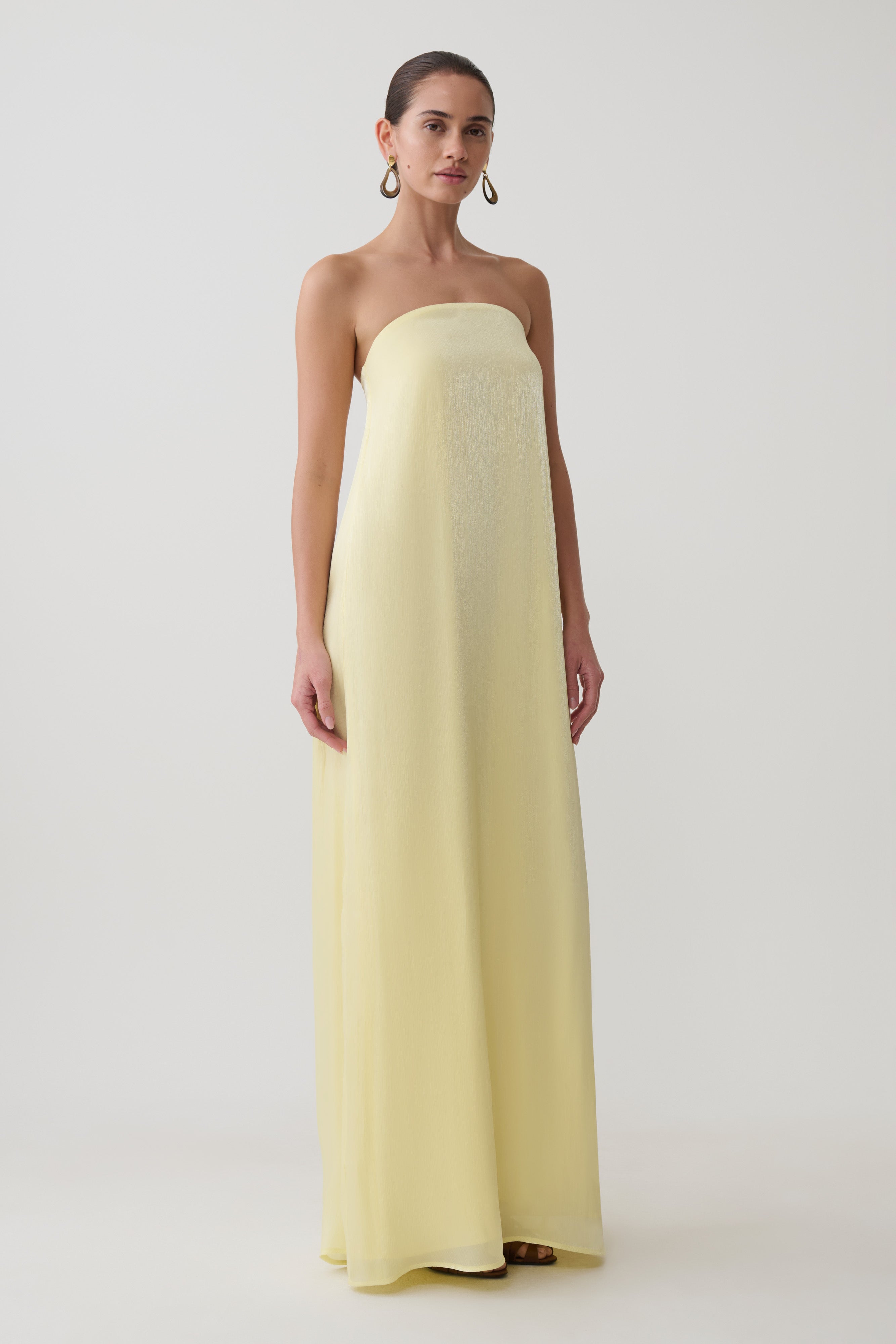 Olivia Strapless Maxi Dress - Lemon
